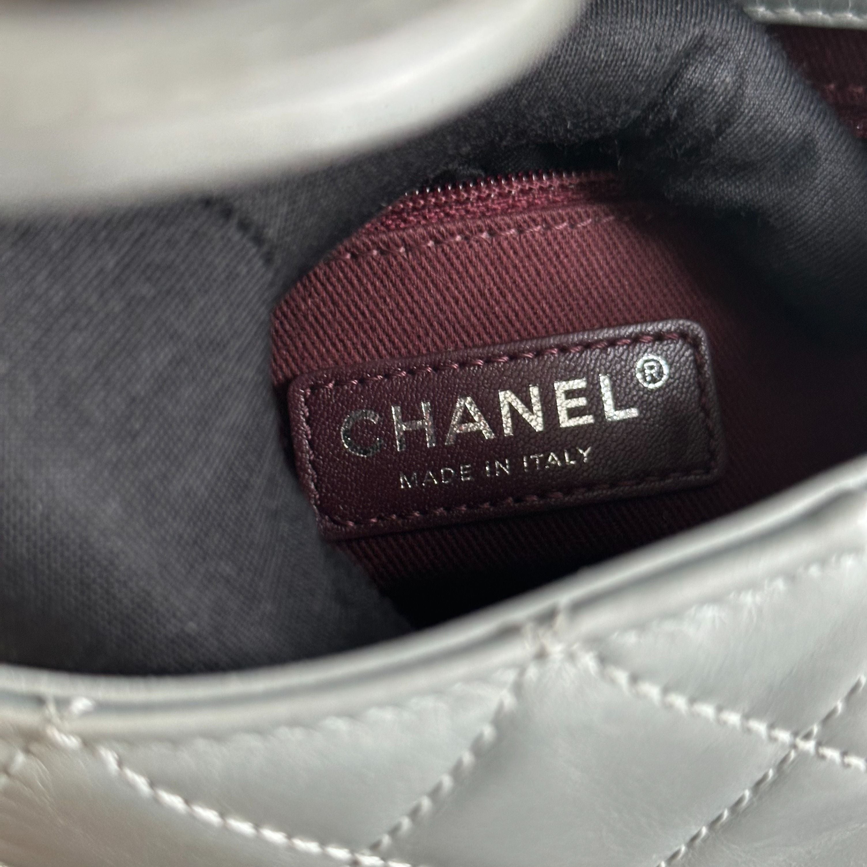 Chanel Mini Rectangular Plated Chain Seasonal Flap Quilted Calfskin Silver SHW No 21 - Luxury Evermore