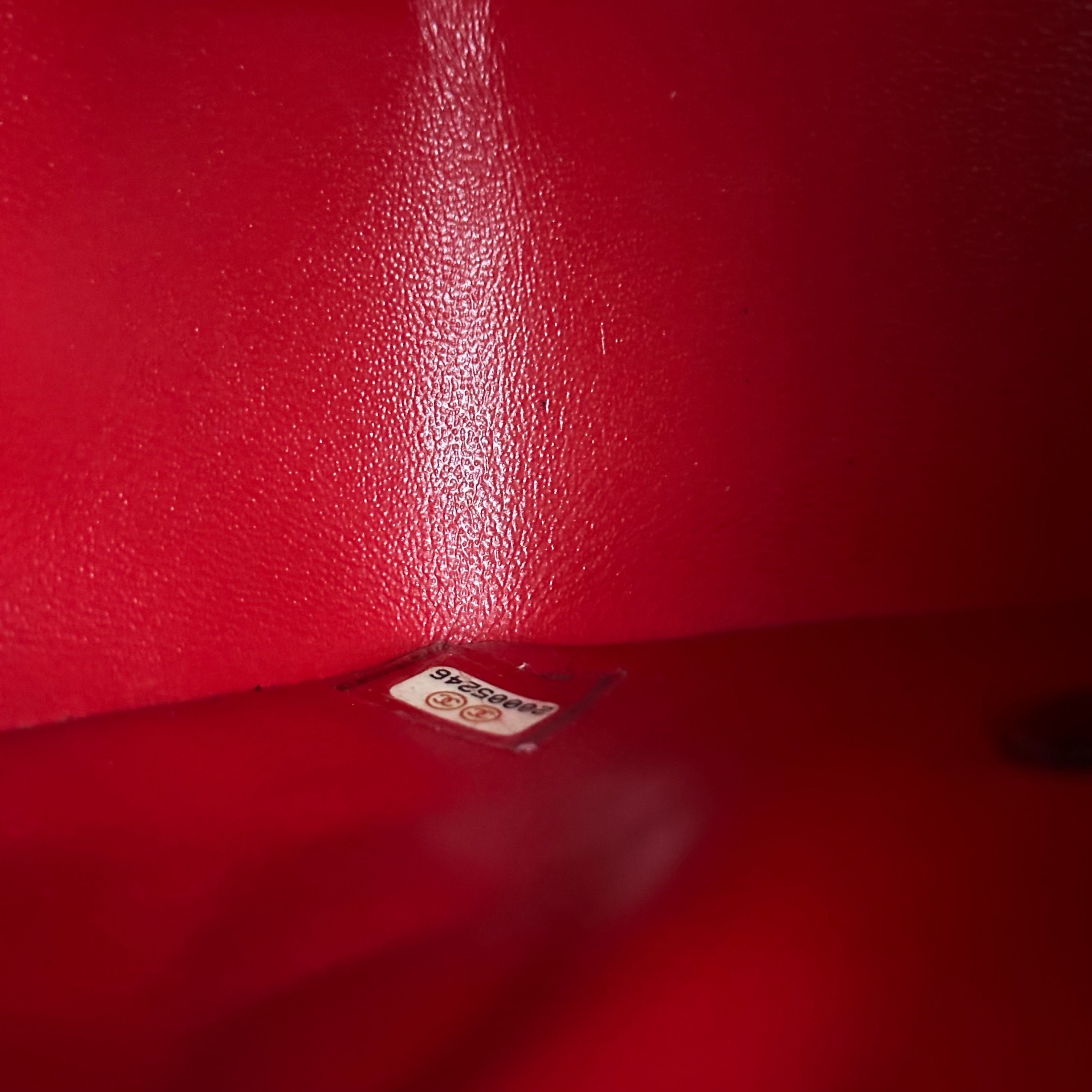 Chanel Mini Square Classic Flap Quilted Lambskin Red RSHW No 20 - Luxury Evermore