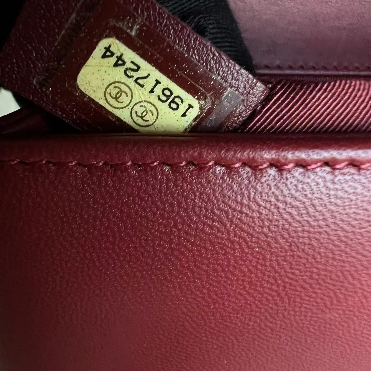 Chanel Small Boy 20CM Quilted Lambskin Red GHW No 19 - Luxury Evermore