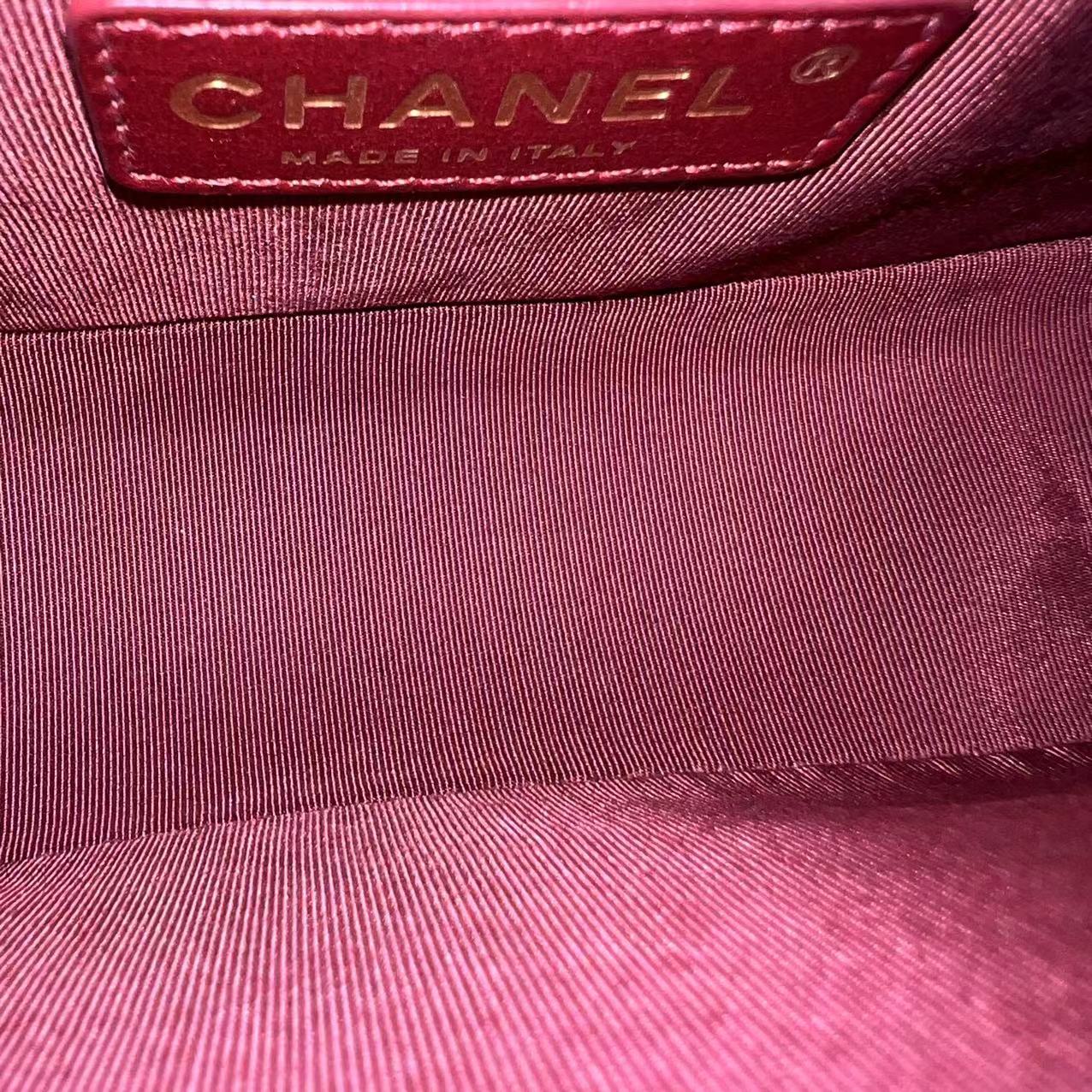 Chanel Small Boy 20CM Quilted Lambskin Red GHW No 19 - Luxury Evermore