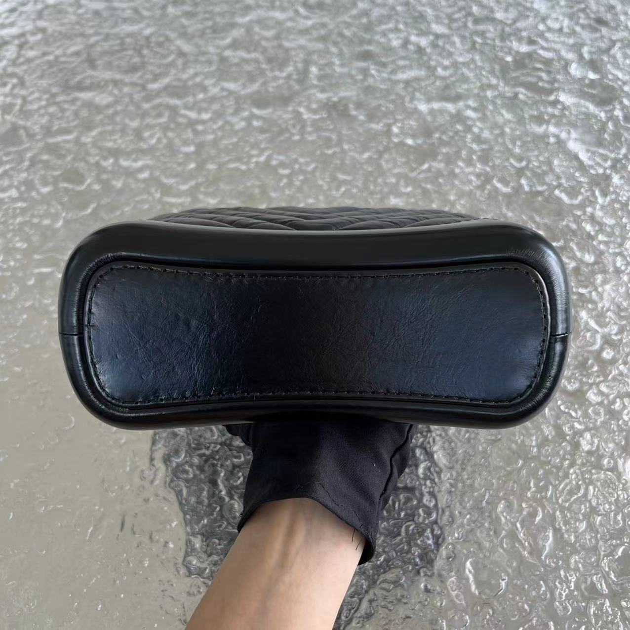 Chanel Small Gabrielle Chevron Calfskin Black Golden Hardware Series 27 - Luxury Evermore