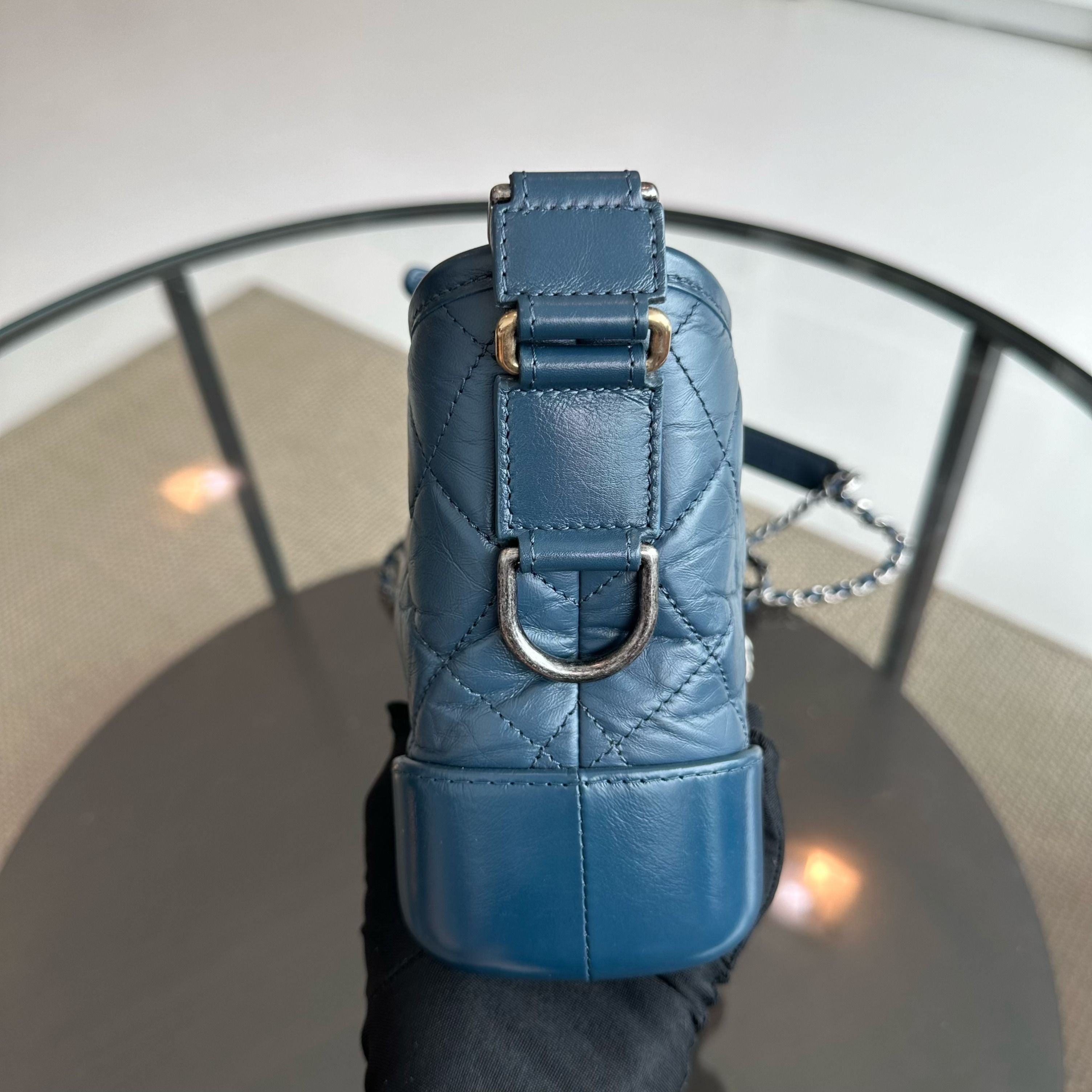 Chanel Small Gabrielle Hobo Calfskin Dark Blue GHW No 26 - Luxury Evermore