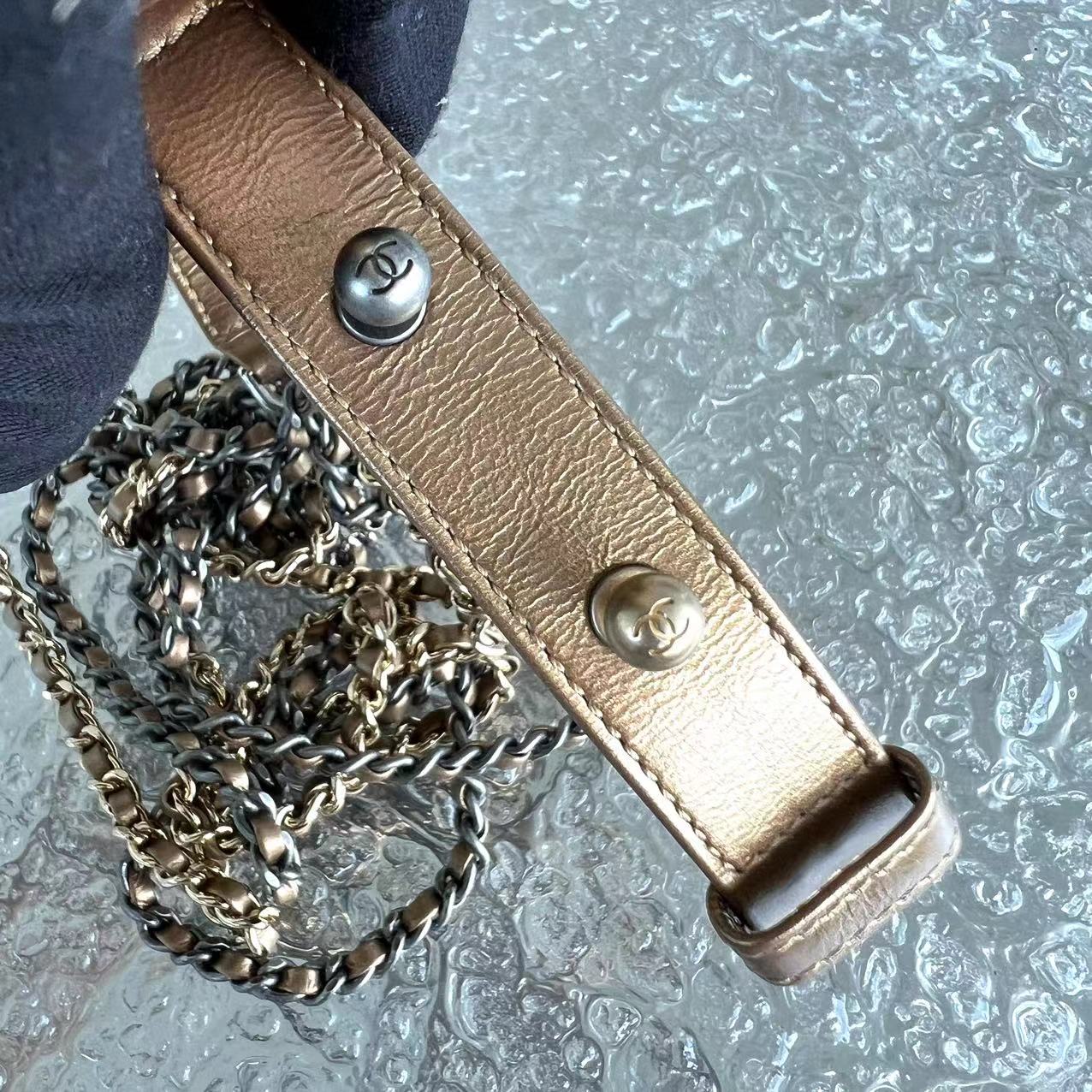 Chanel Small Gabrielle Quilted Calfskin Bronze Gold Two-Tone Hardware Series 23 - Luxury Evermore