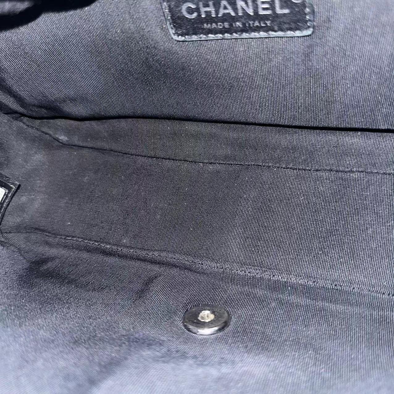 Chanel Studded Flap 28CM Chevron Calfskin Black SHW No 24 - Luxury Evermore