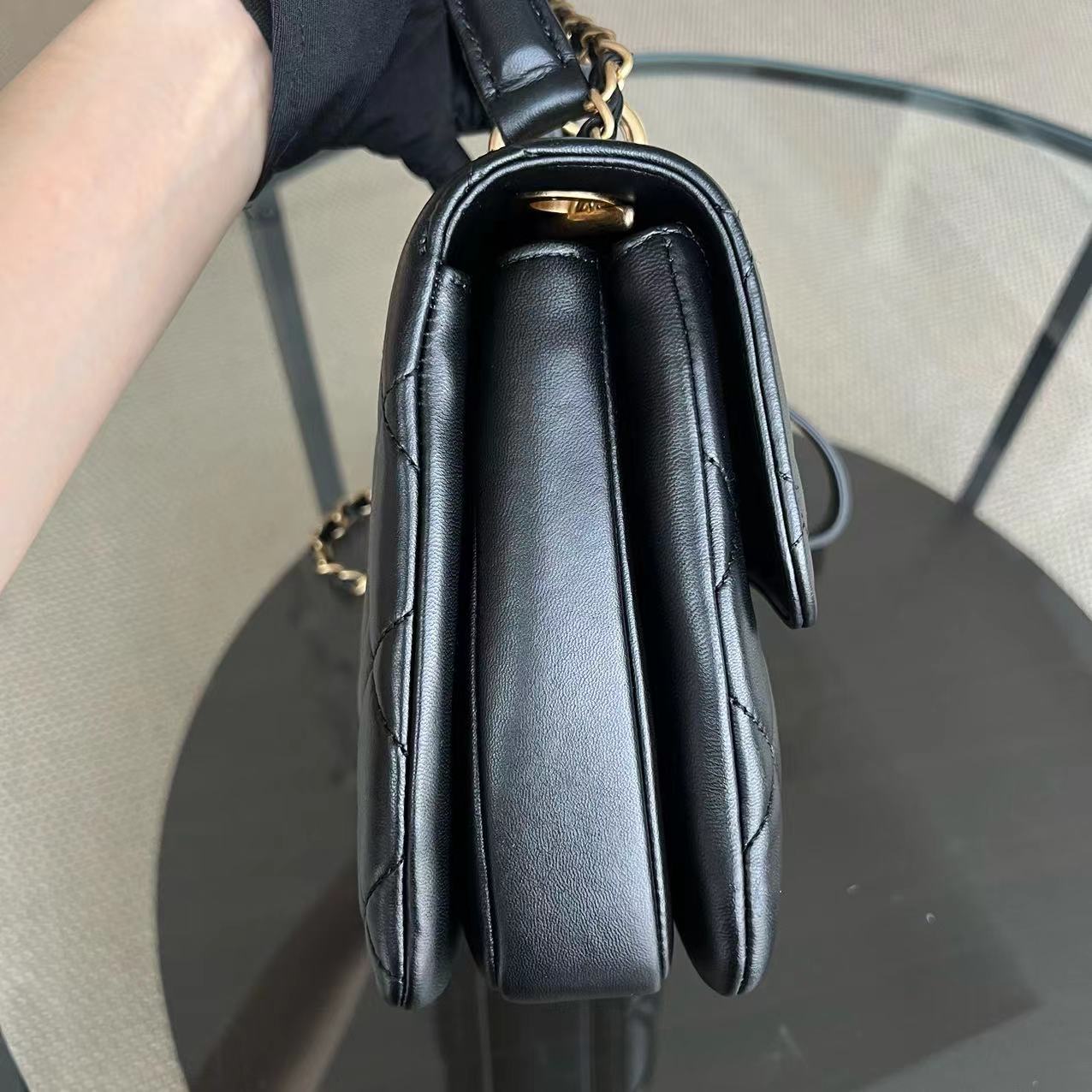 Chanel Trendy CC Small Quilted Lambskin Black Golden Hardware Series 21 - Luxury Evermore