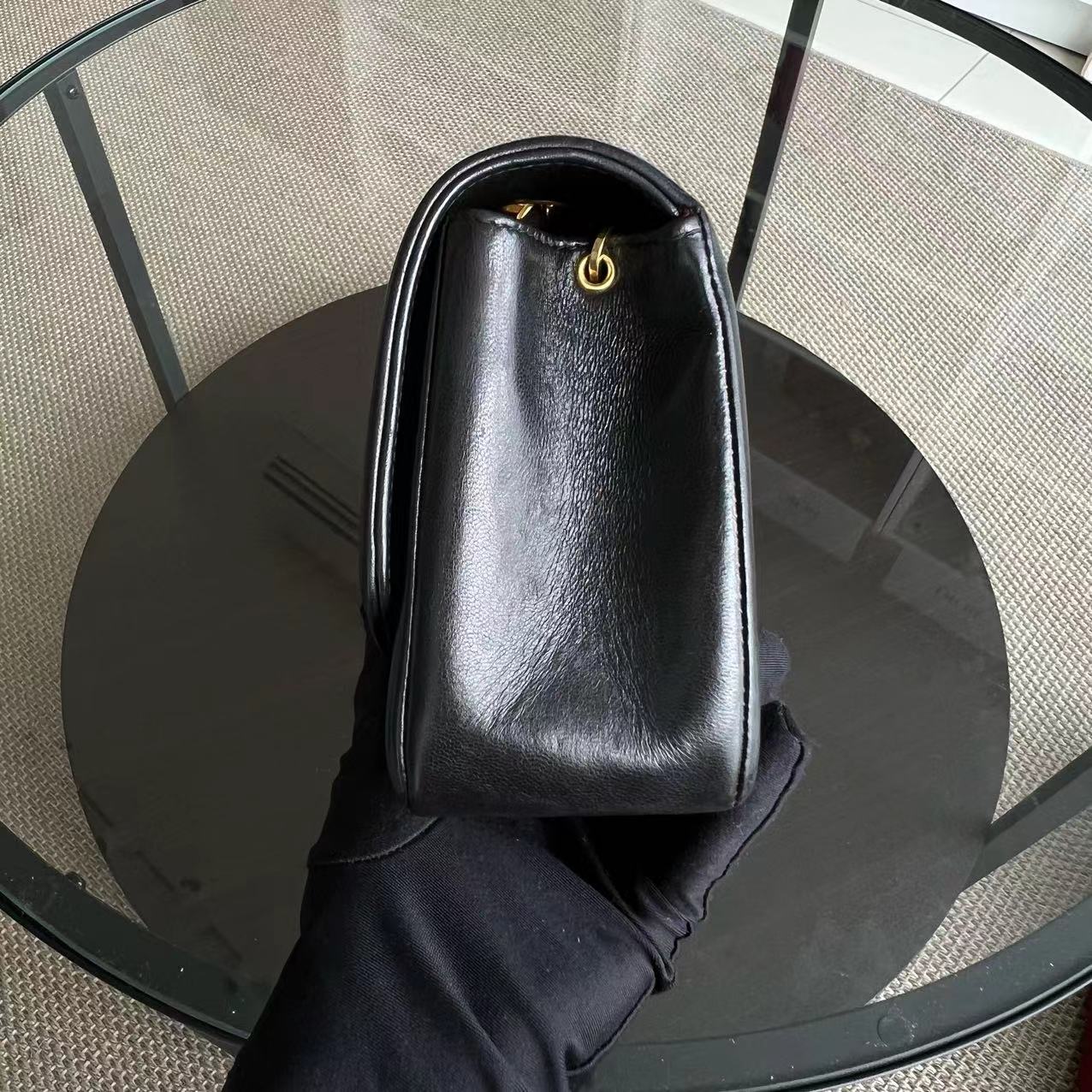 Chanel Vintage Diana Small Quilted Lambskin Black 24K Golden Hardware Series 3 - Luxury Evermore