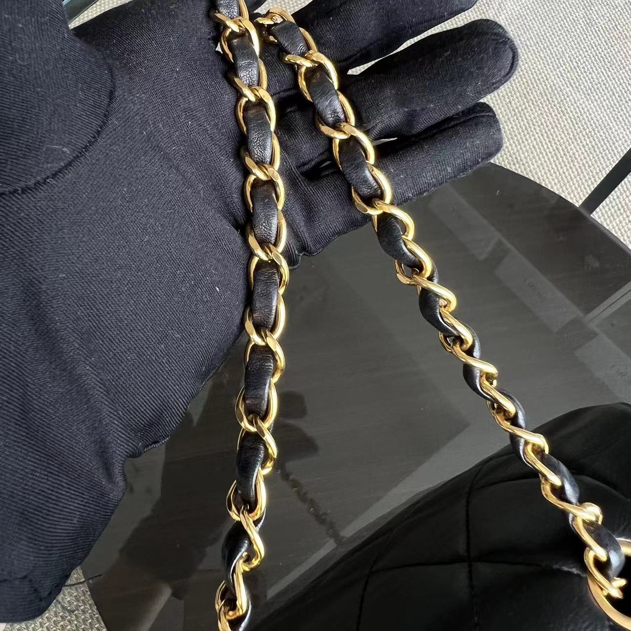 Chanel Vintage Diana Small Quilted Lambskin Black 24K Golden Hardware Series 3 - Luxury Evermore