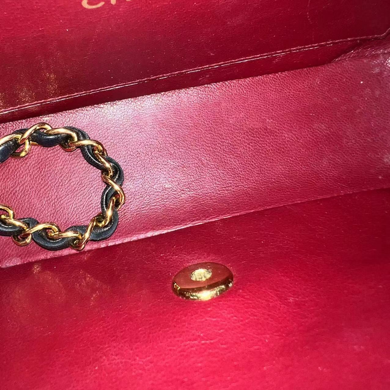 Chanel Vintage Diana Small Quilted Lambskin Black 24K Golden Hardware Series 3 - Luxury Evermore