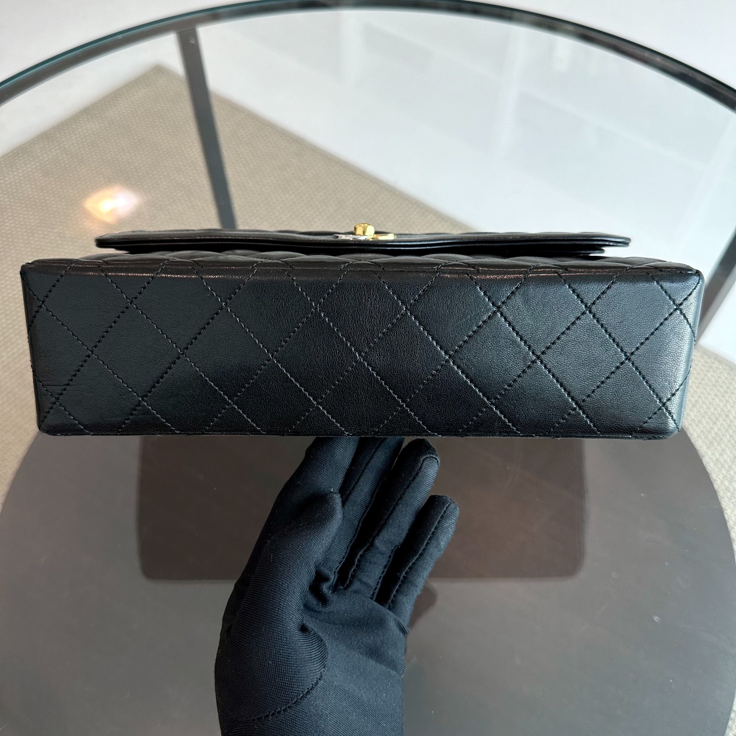 Chanel Vintage Paris CC Double Flap Quilted Calfskin Black Two Tone GHW No 3 - Luxury Evermore