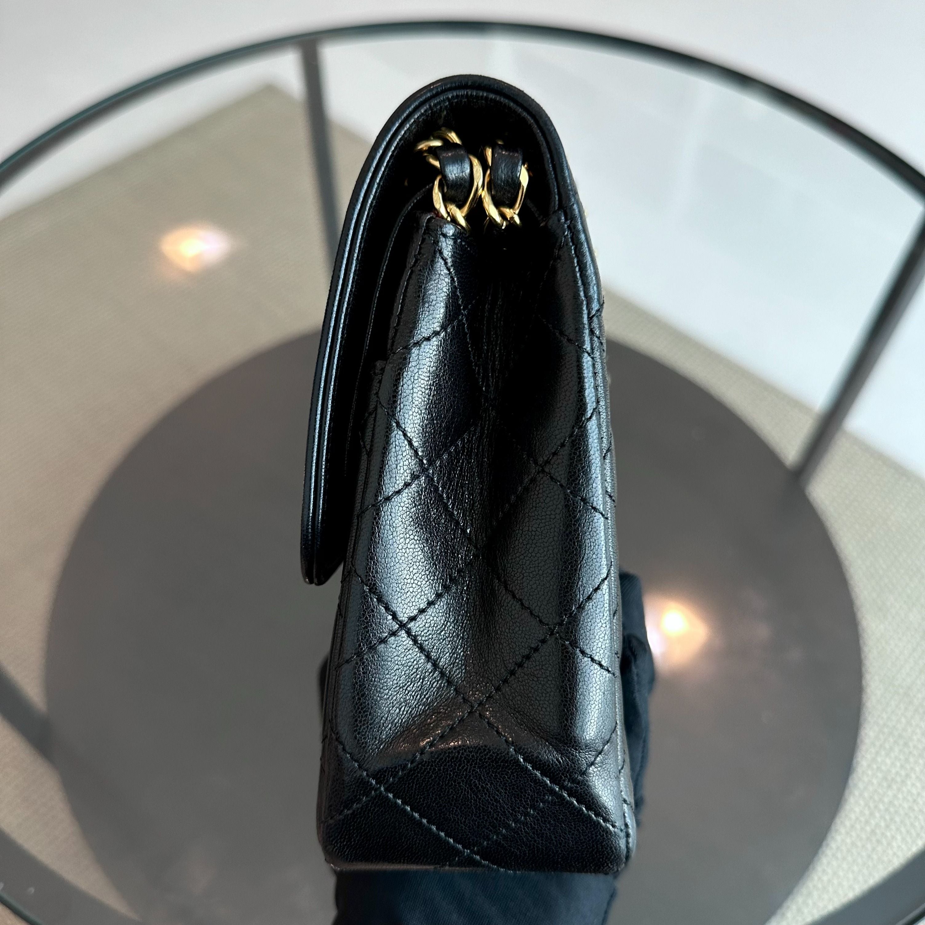 Chanel Vintage Paris CC Double Flap Quilted Calfskin Black Two Tone GHW No 3 - Luxury Evermore