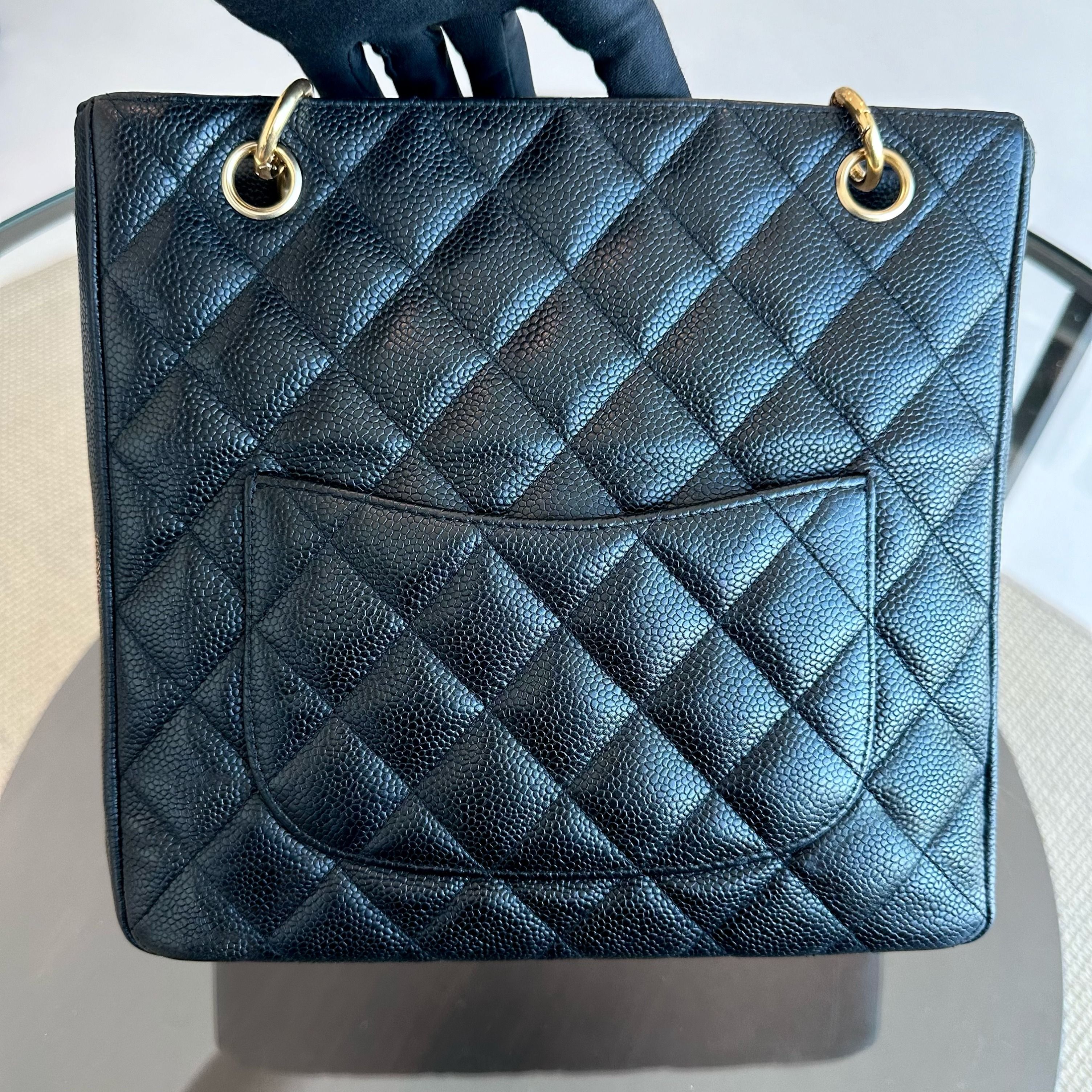 Caviar PST Petite Shopping Tote Black GHW No 11