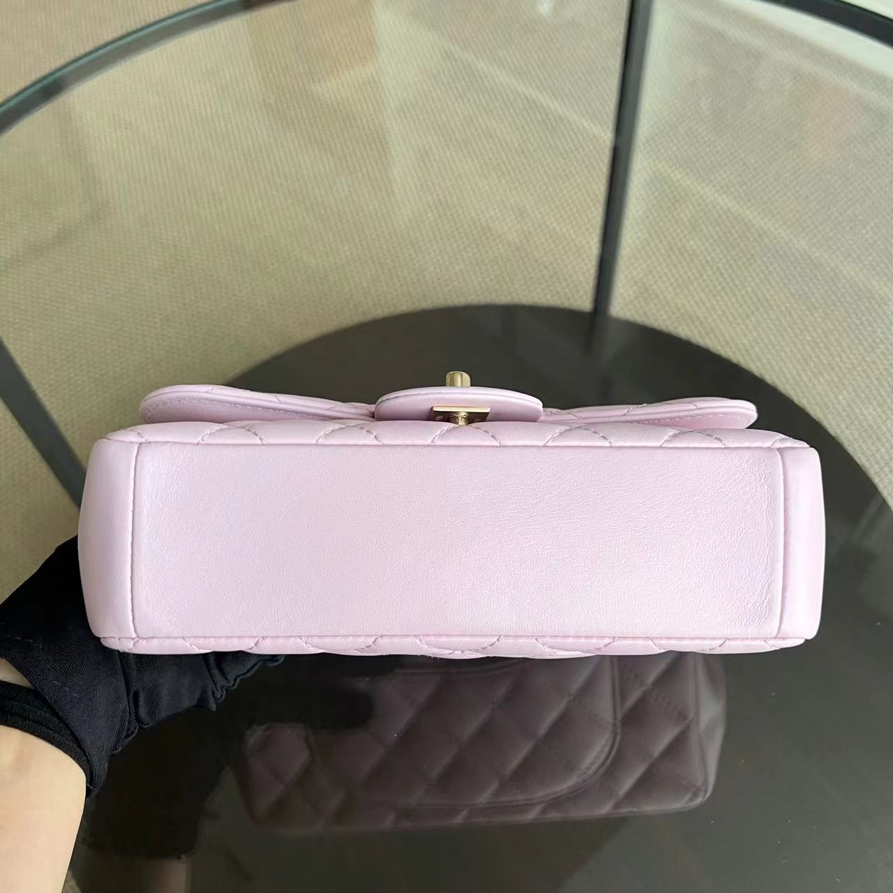 Mademoiselle 23CM Small Quilted Lambskin Pink Golden Hardware Series 21