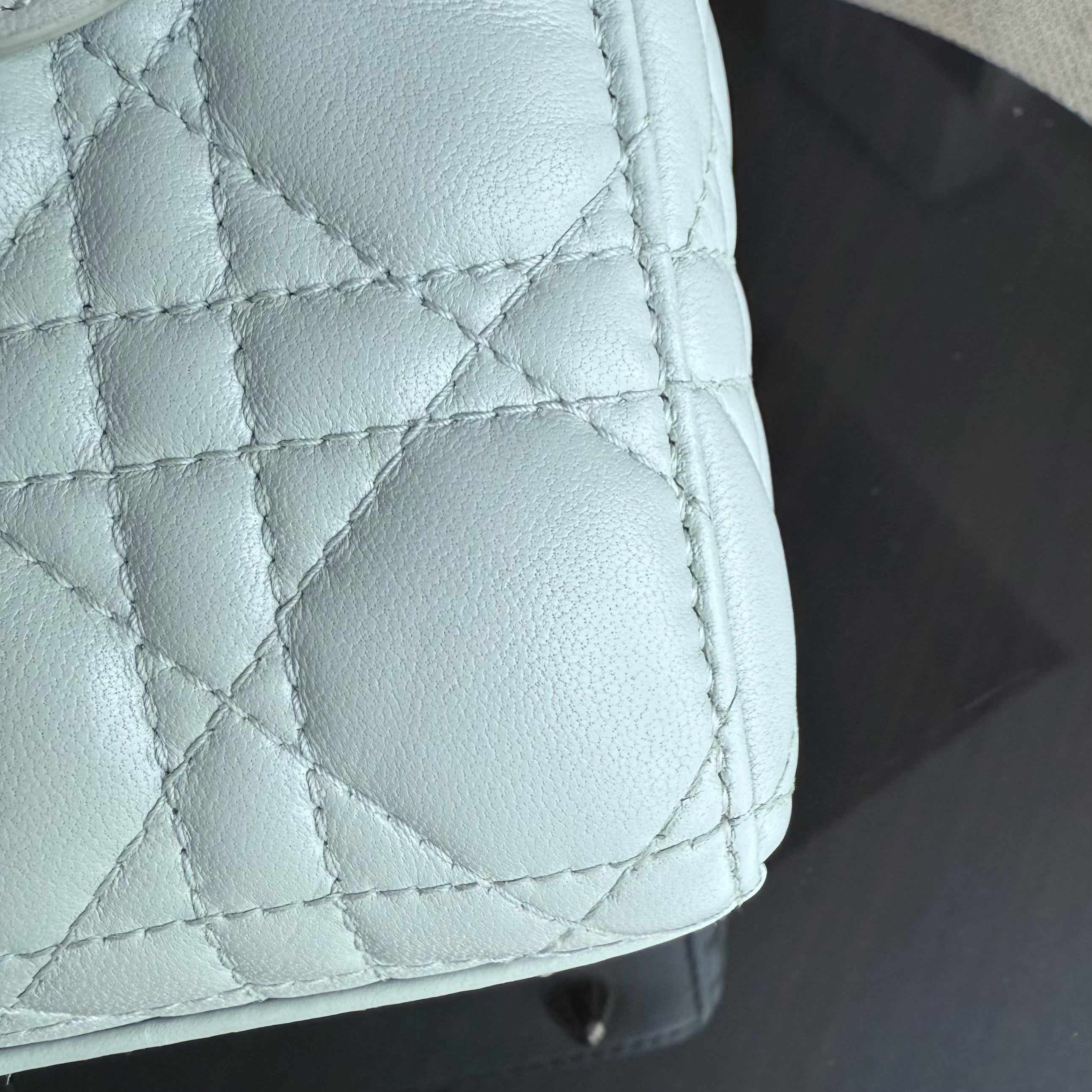 Dior Lady Small - Cannage Lambskin Light Mint Green Gold Hardware