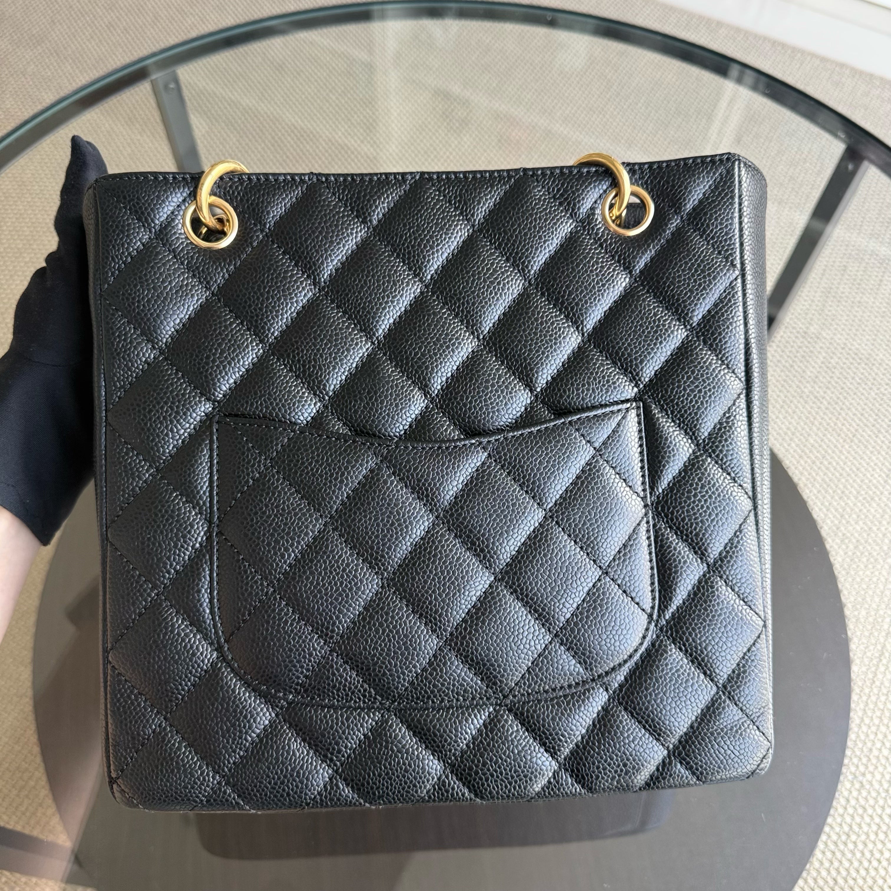 Chanel PST Petite Shopping Tote - Caviar Quilted Black Gold Hardware
