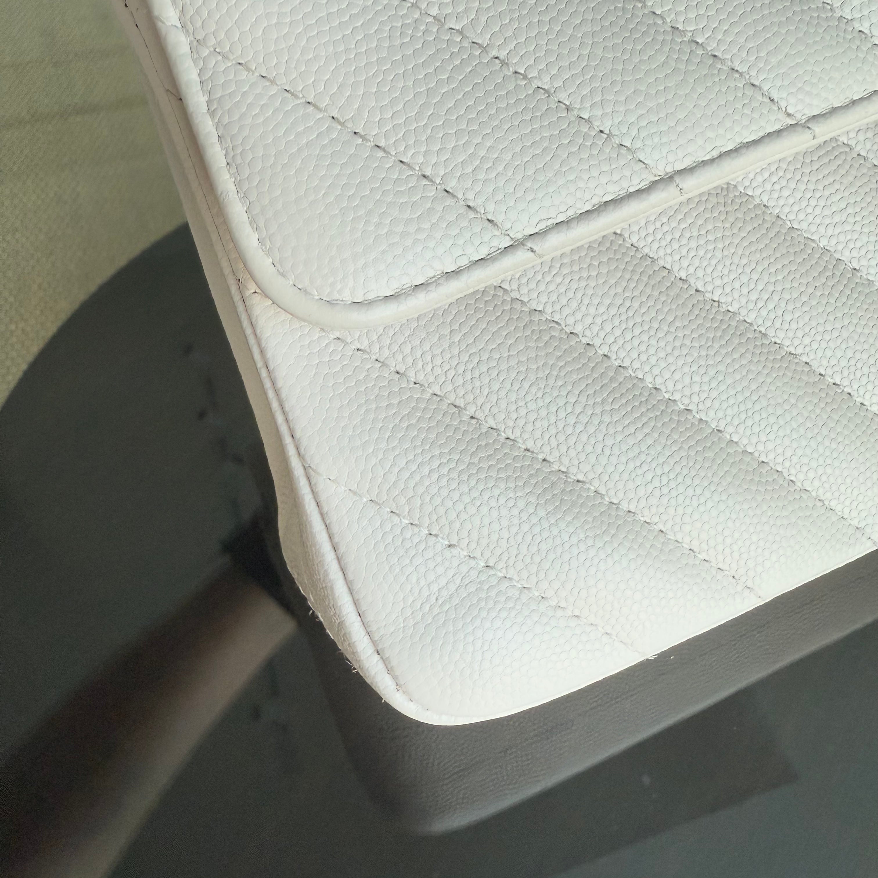 Balance of Chanel Classic Flap Medium - Caviar Chevron Cream White Gold Hardware Series 26 and balance of Chanel Classic Flap Medium - Caviar 25CM Quilted Light Green Gold Hardware Series 25