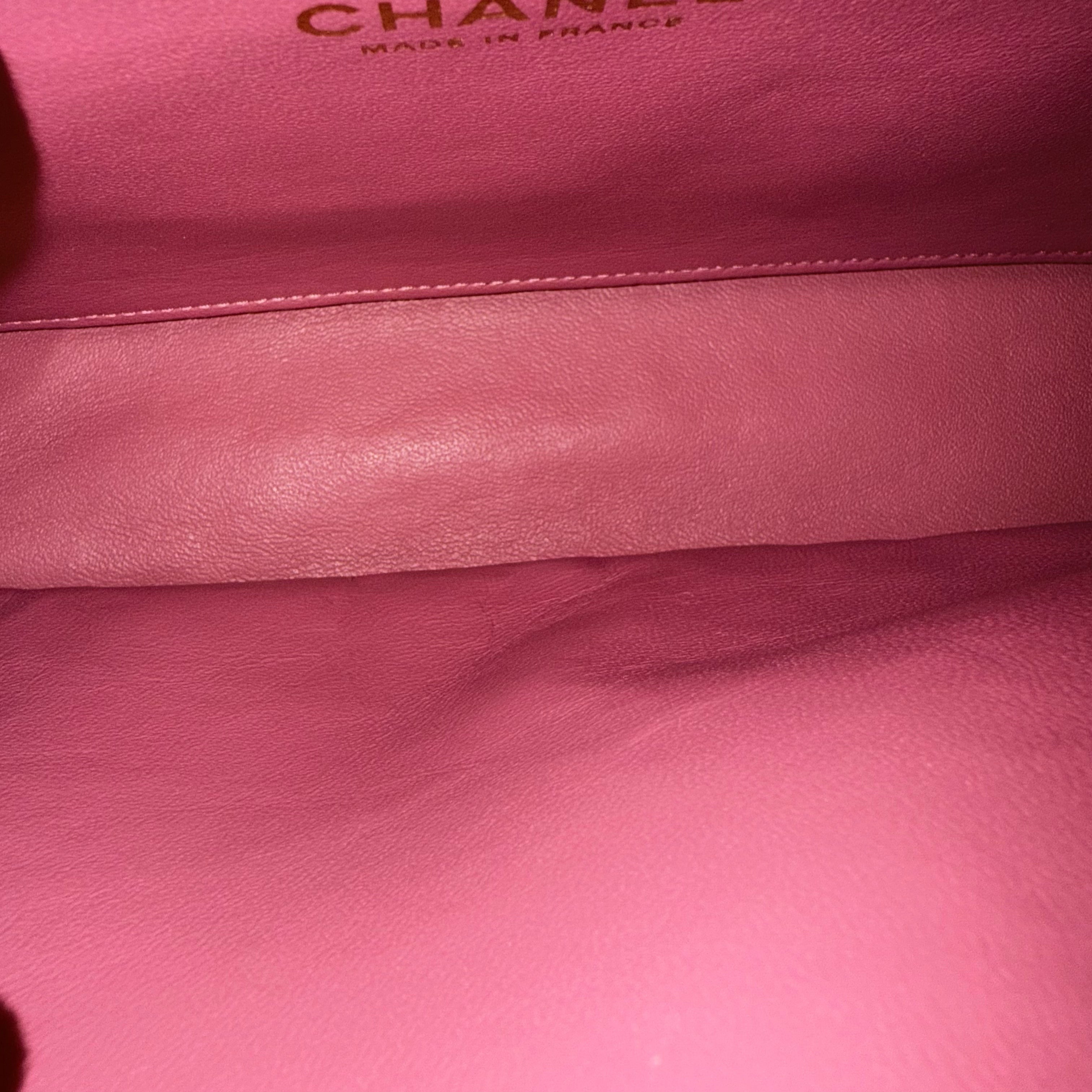 Chanel Classic Flap Medium - 25CM Quilted Lambskin Valentine Heart Pink Special Edition Series 19