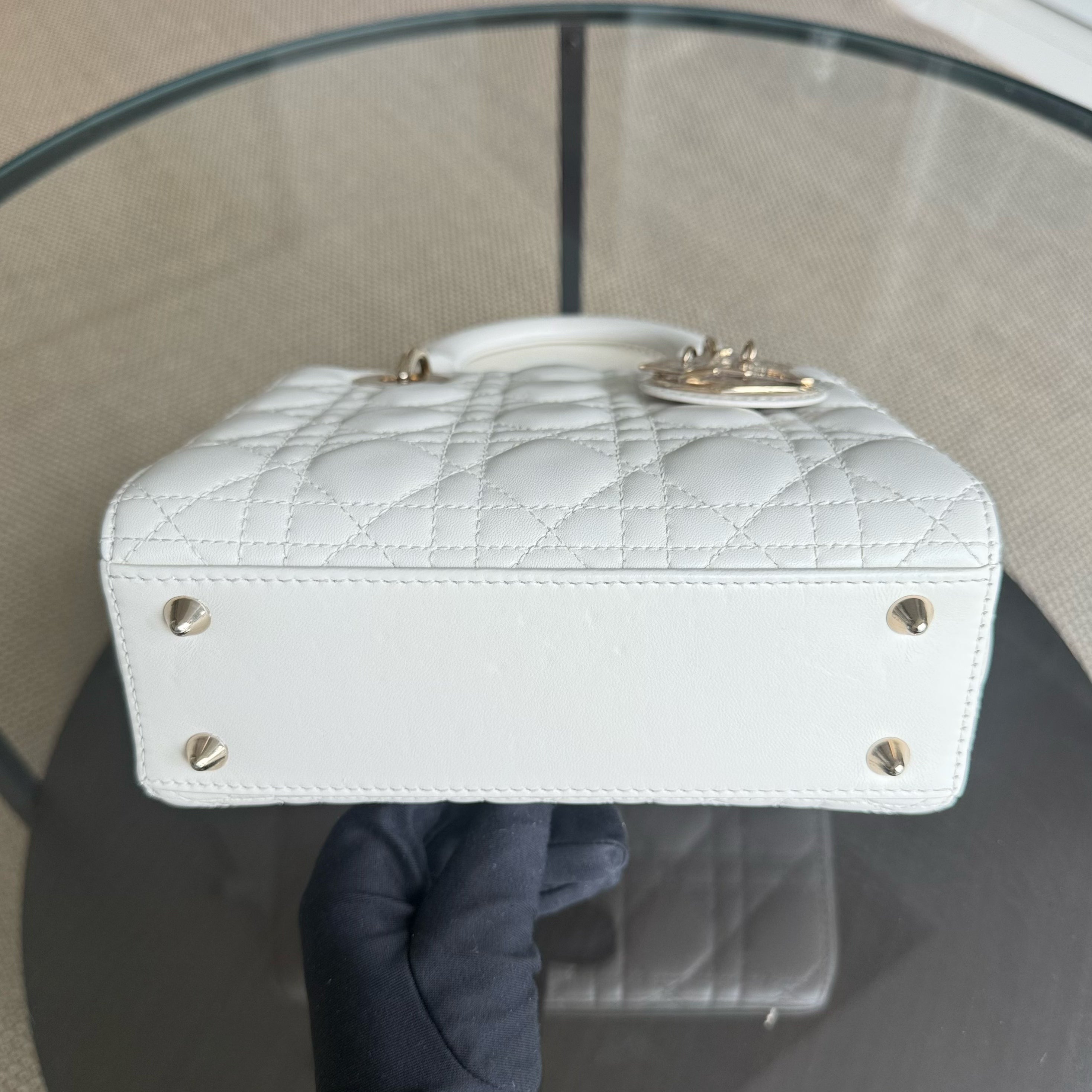 Dior Lady Small ABC - Cannage Lambskin White Gold Hardware MyABC