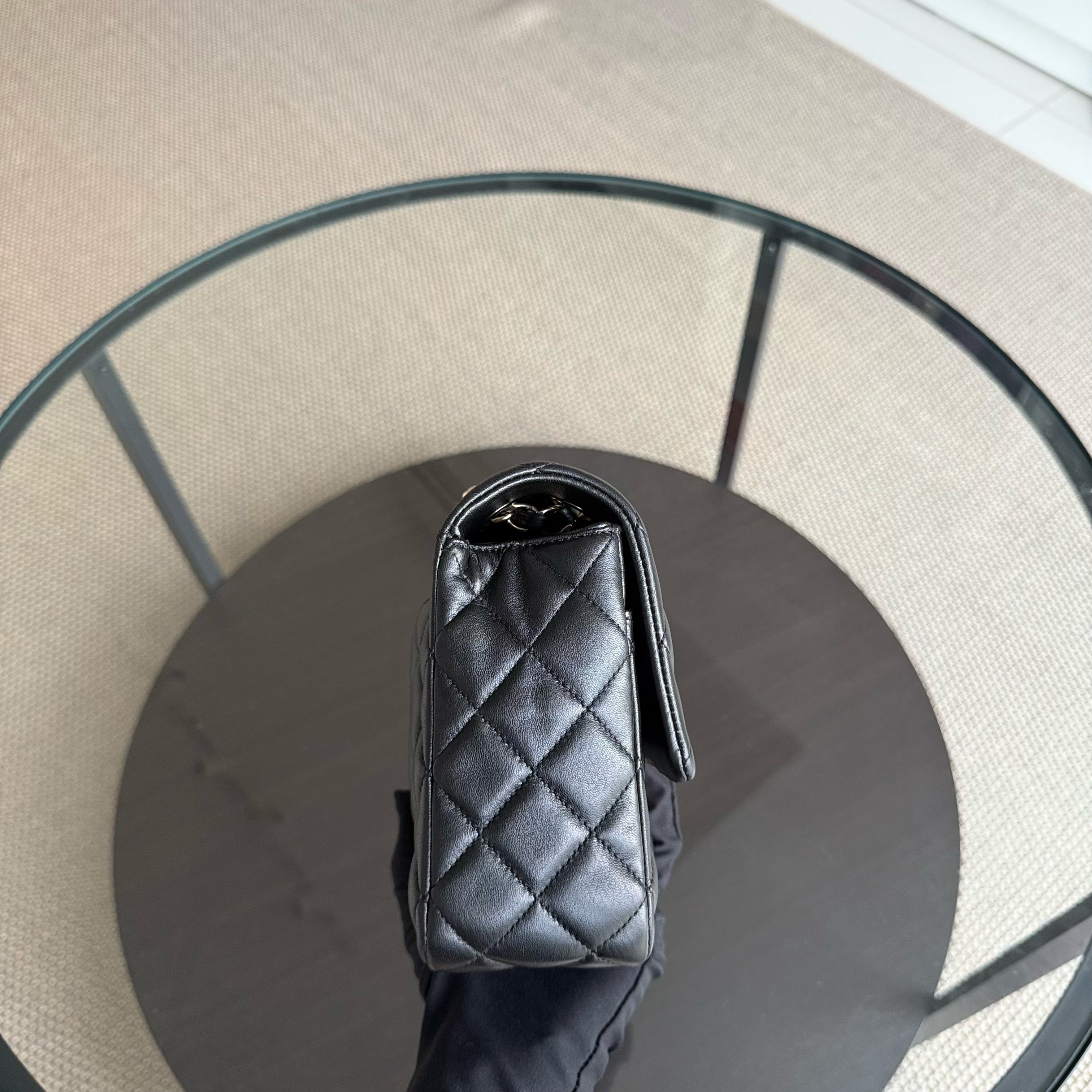 Chanel Classic Flap Medium - Special Valentine Edition 25CM Quilted Lambskin Black Gold Hardware Series 19
