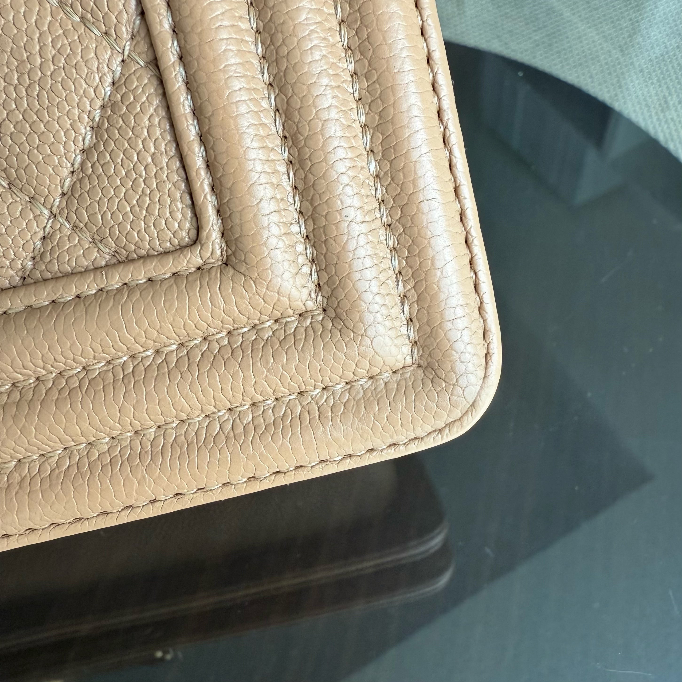 Chanel Boy Small - Caviar 20CM Quilted Caramel Gold Hardware Series 25