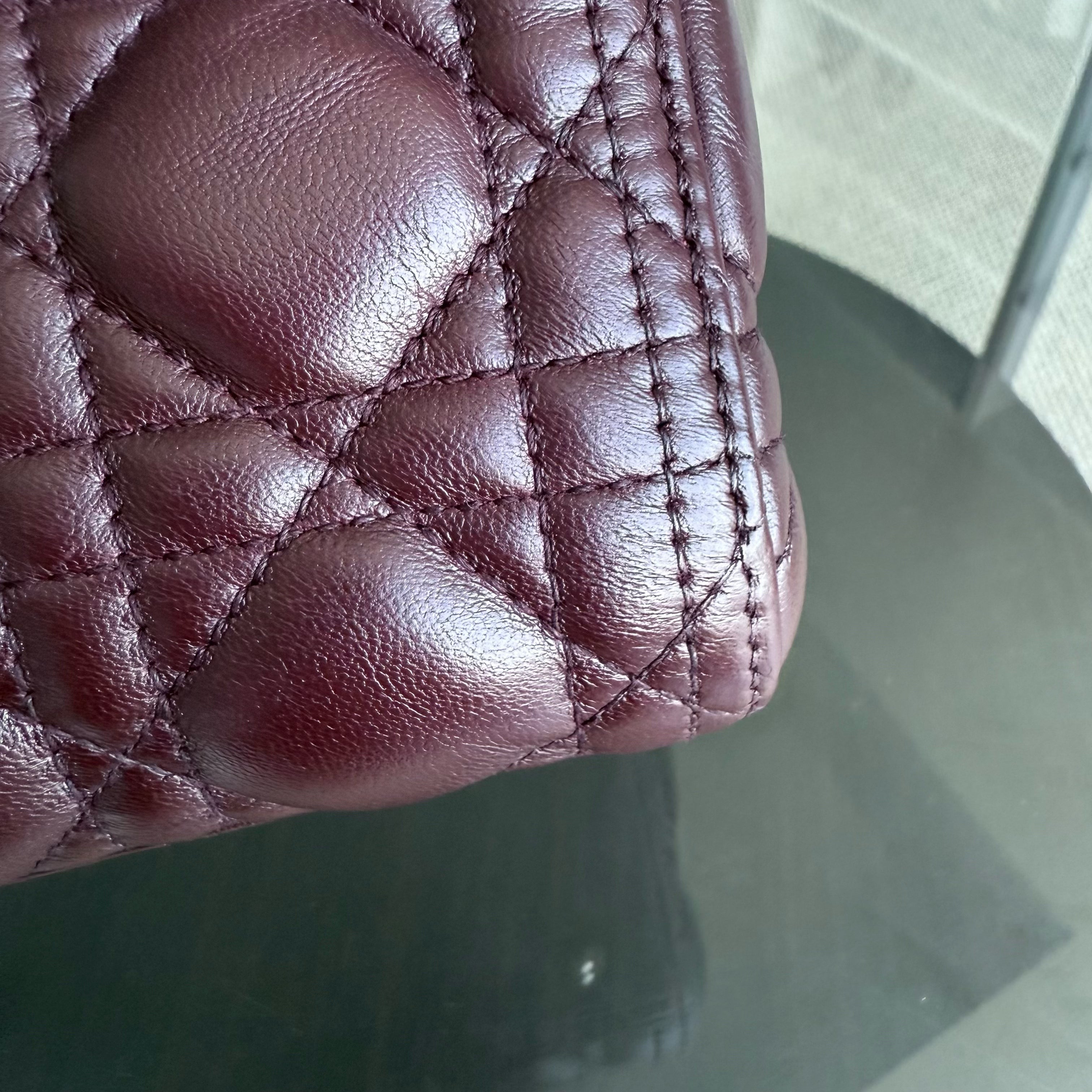 Dior Lady Medium - Cannage Lambskin Dark Burgundy Red Gold Hardware NO STRAP