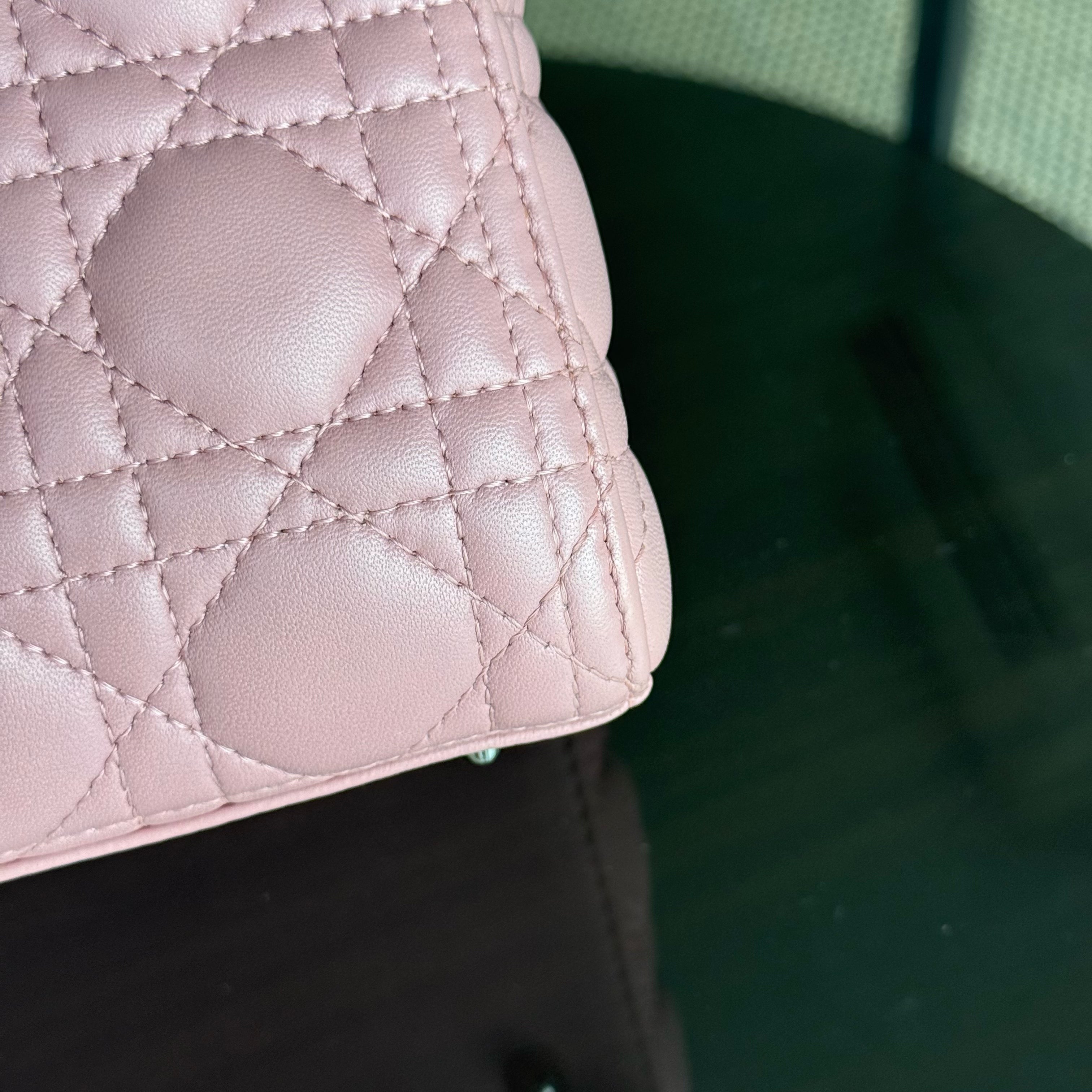 Dior Lady Medium - Cannage Lambskin Pink Silver Hardware
