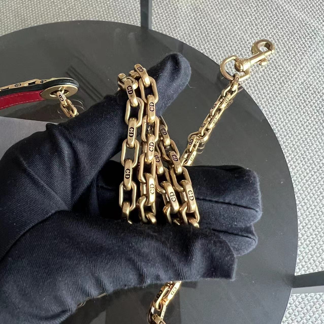 Dior Lady Mini - Valentine Studded Red Golden Hardware