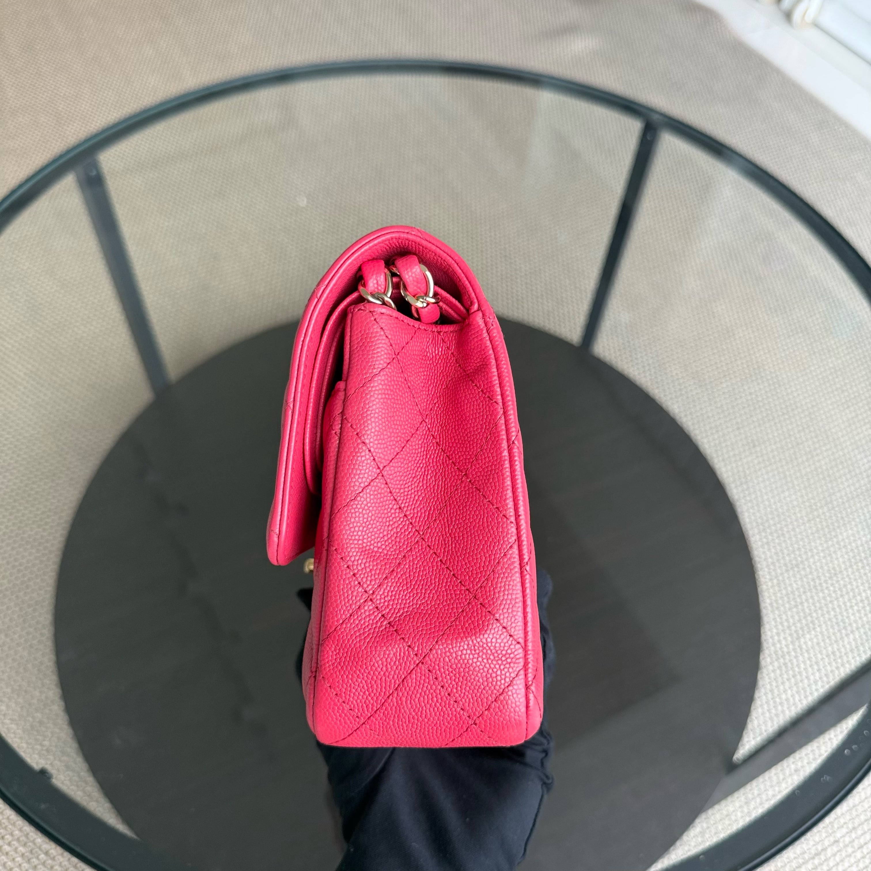 Chanel Classic Flap Medium - Caviar 25CM Quilted Hot Pink Gold Hardware Series 23