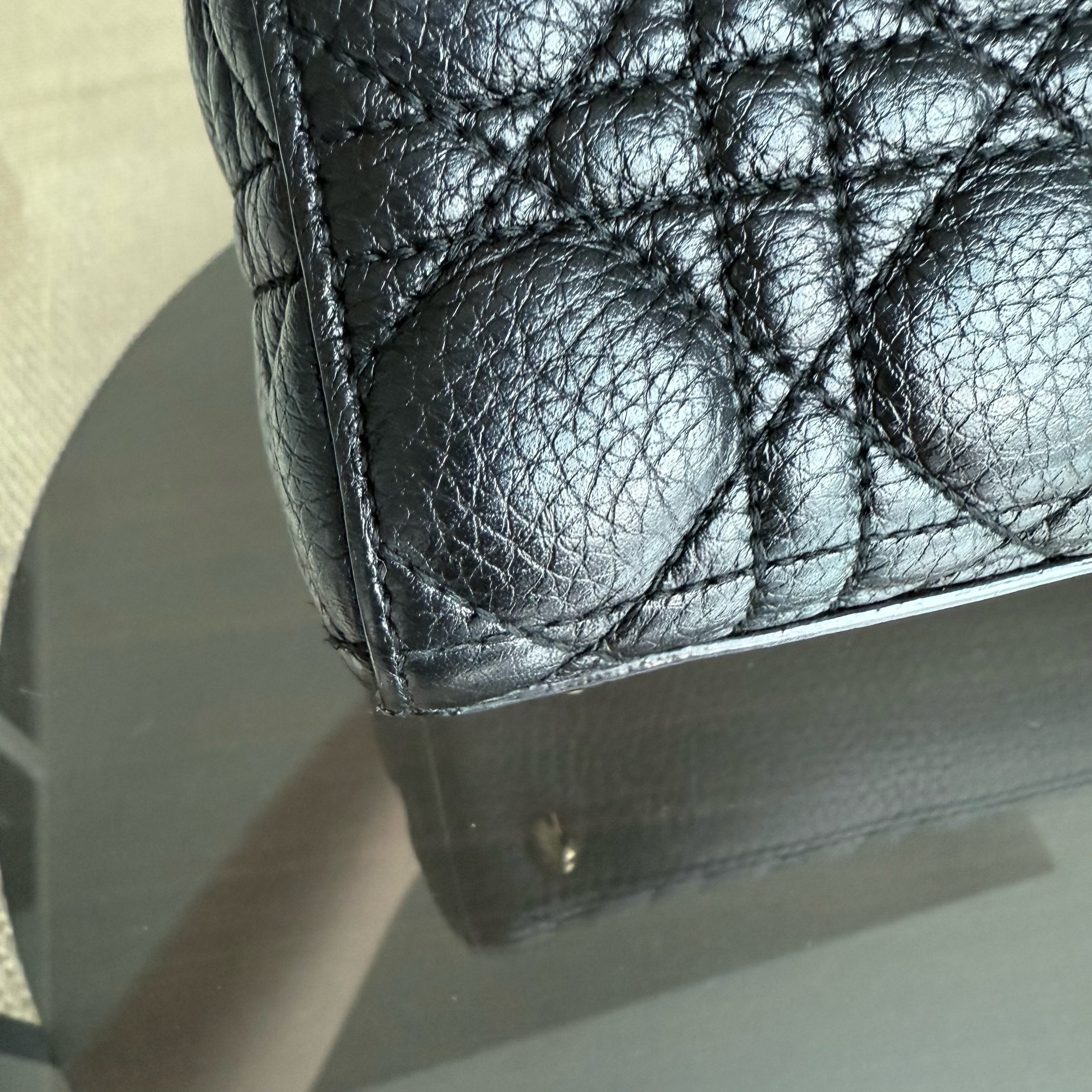 Dior Lady Small Flap - Grained Calfskin Caviar Cannage Black Gold Hardware