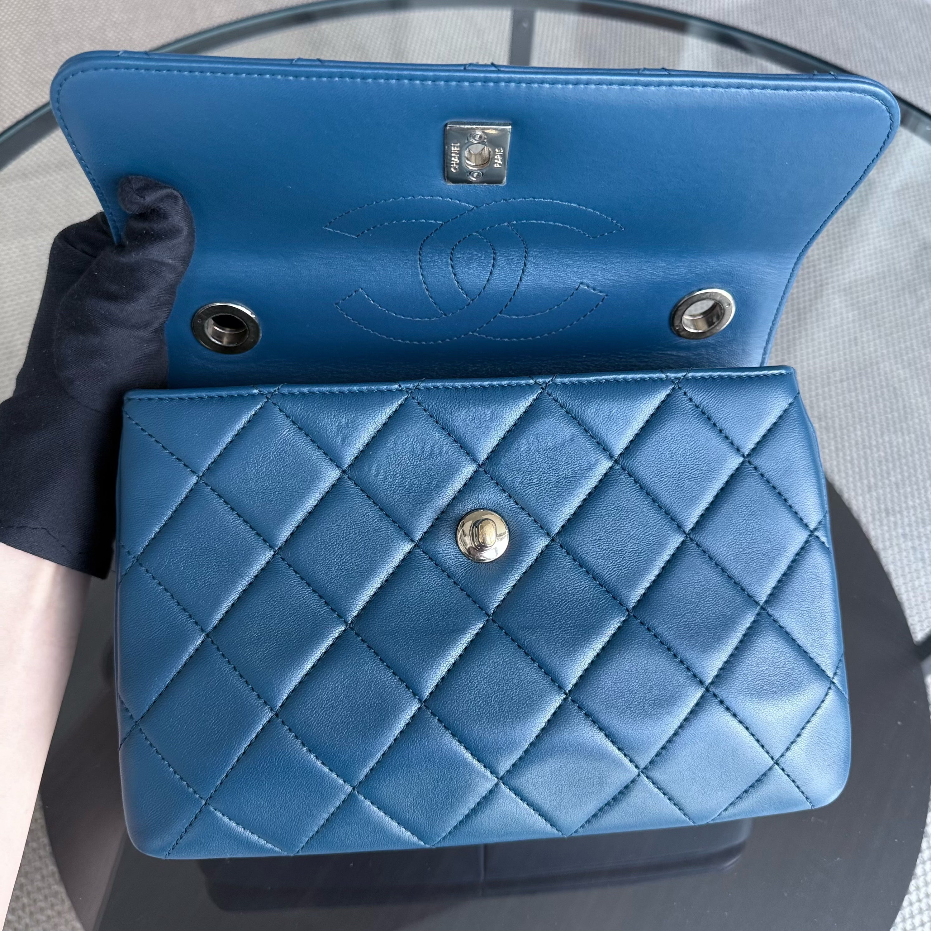 Chanel Trendy CC Small - Quilted Lambskin Blue Gold Hardware Series 24