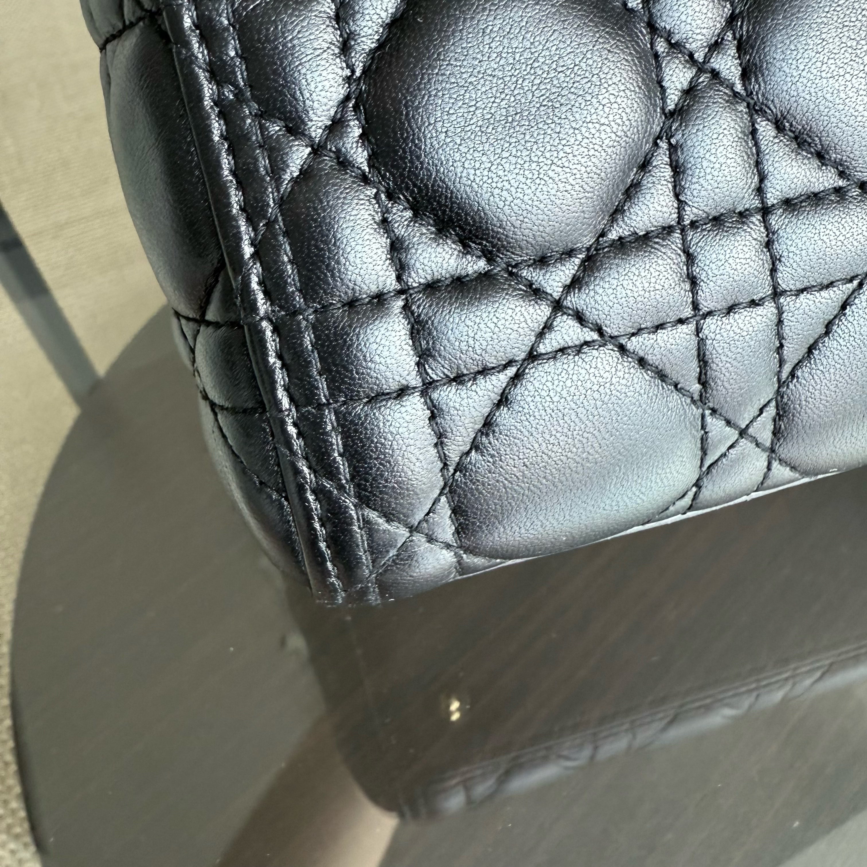 Dior Lady Medium - Cannage Lambskin Black Gold Hardware NO STRAP