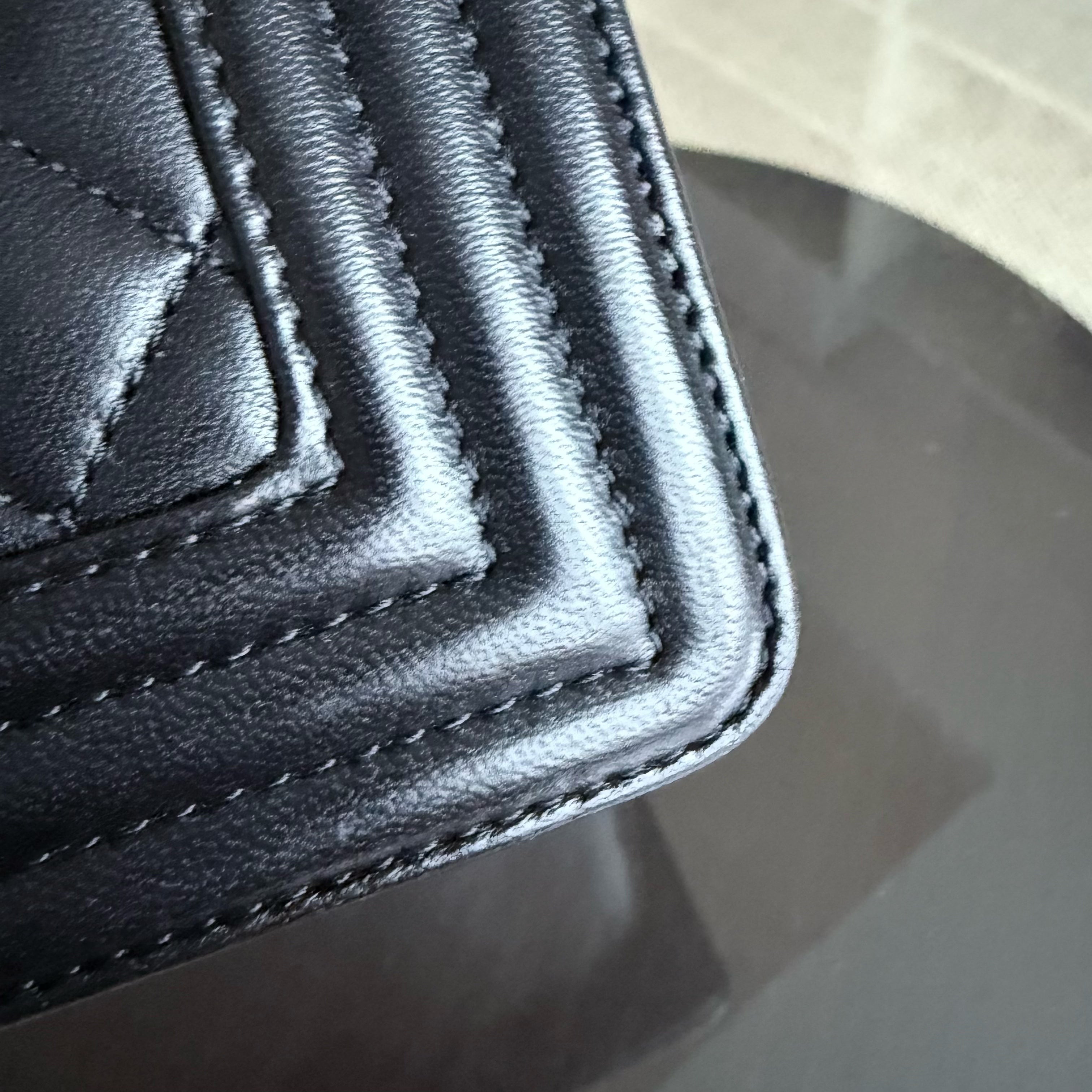 Chanel Boy Medium - 25CM Quilted Lambskin Black Gold Hardware Series 23