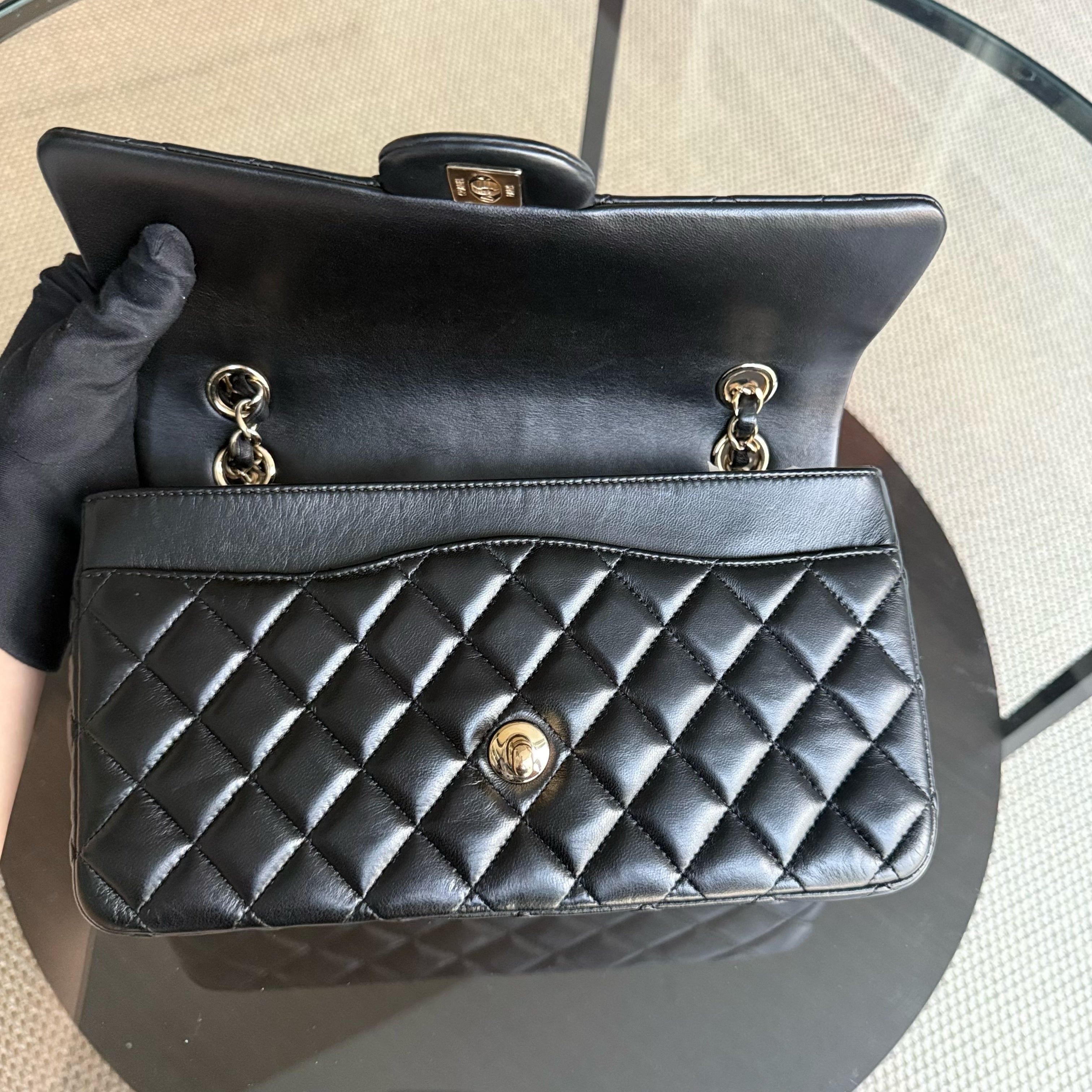 Chanel Classic Flap Seasonal - Valentines Special Edition 25CM Quilted Lambskin Black Gold Hardware Series 19