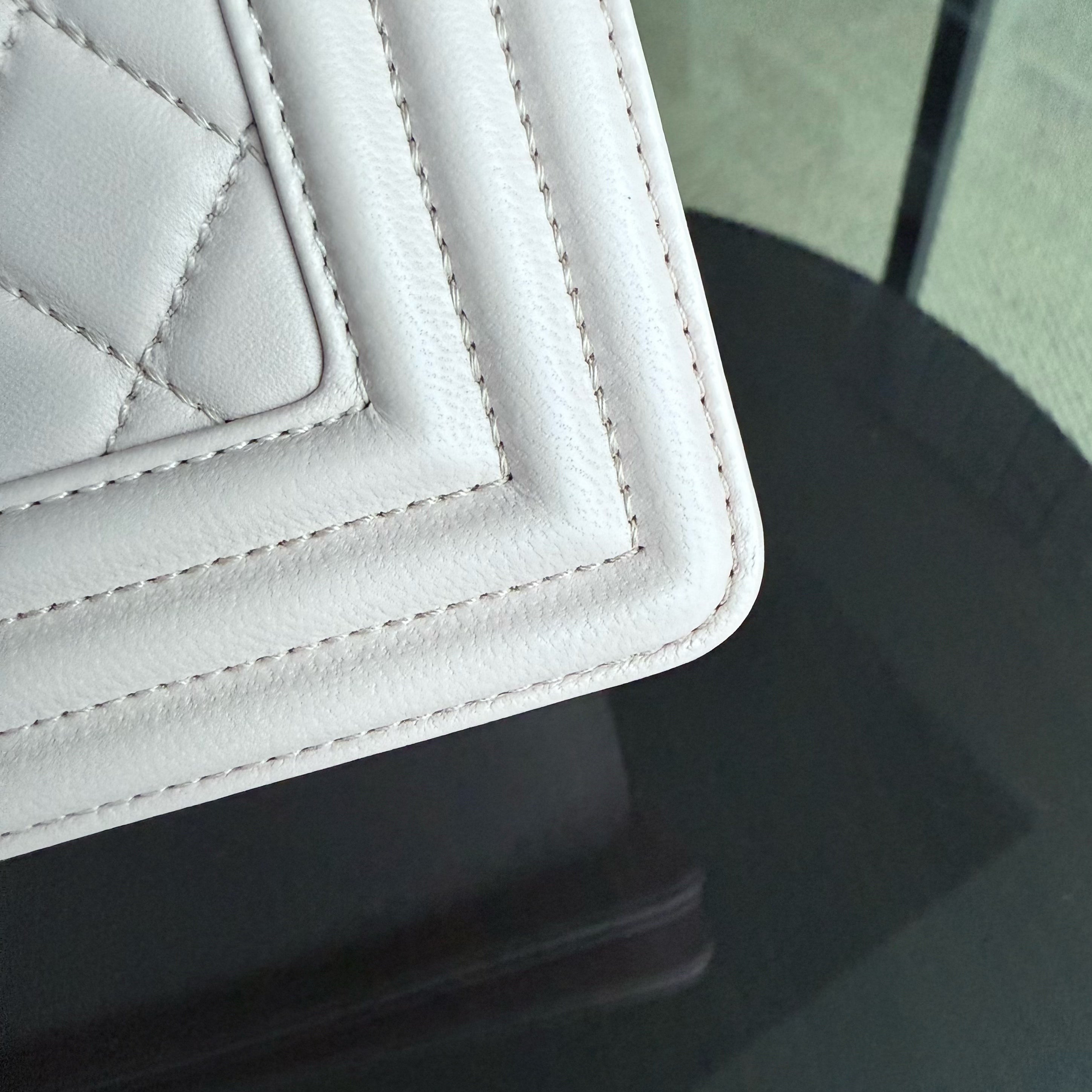Chanel Boy Medium - 25CM Quilted Lambskin Sakura Light Pink Gold Hardware Series 24