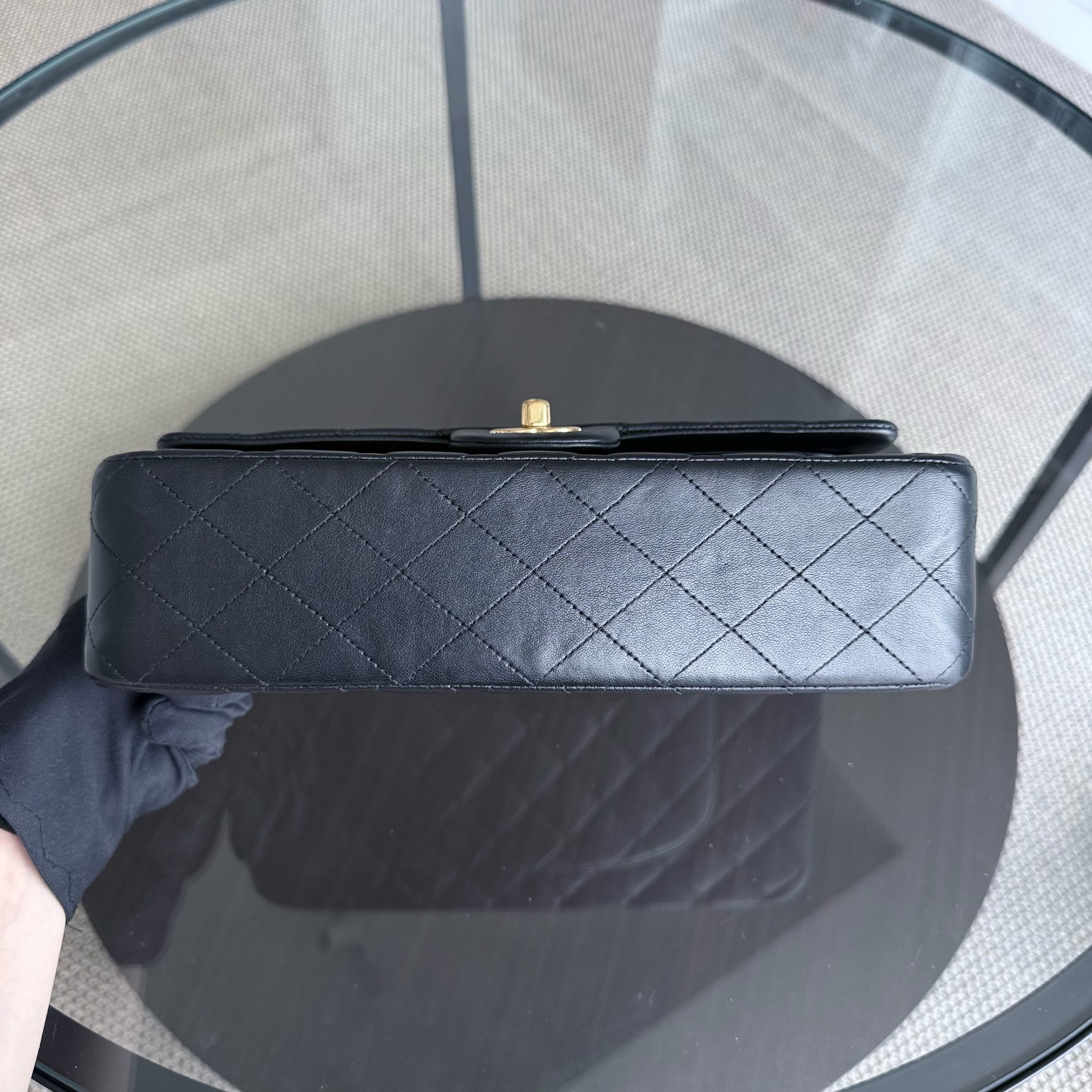 Chanel Classic Flap Medium - 25CM Quilted Lambskin Black Gold Hardware Series 13