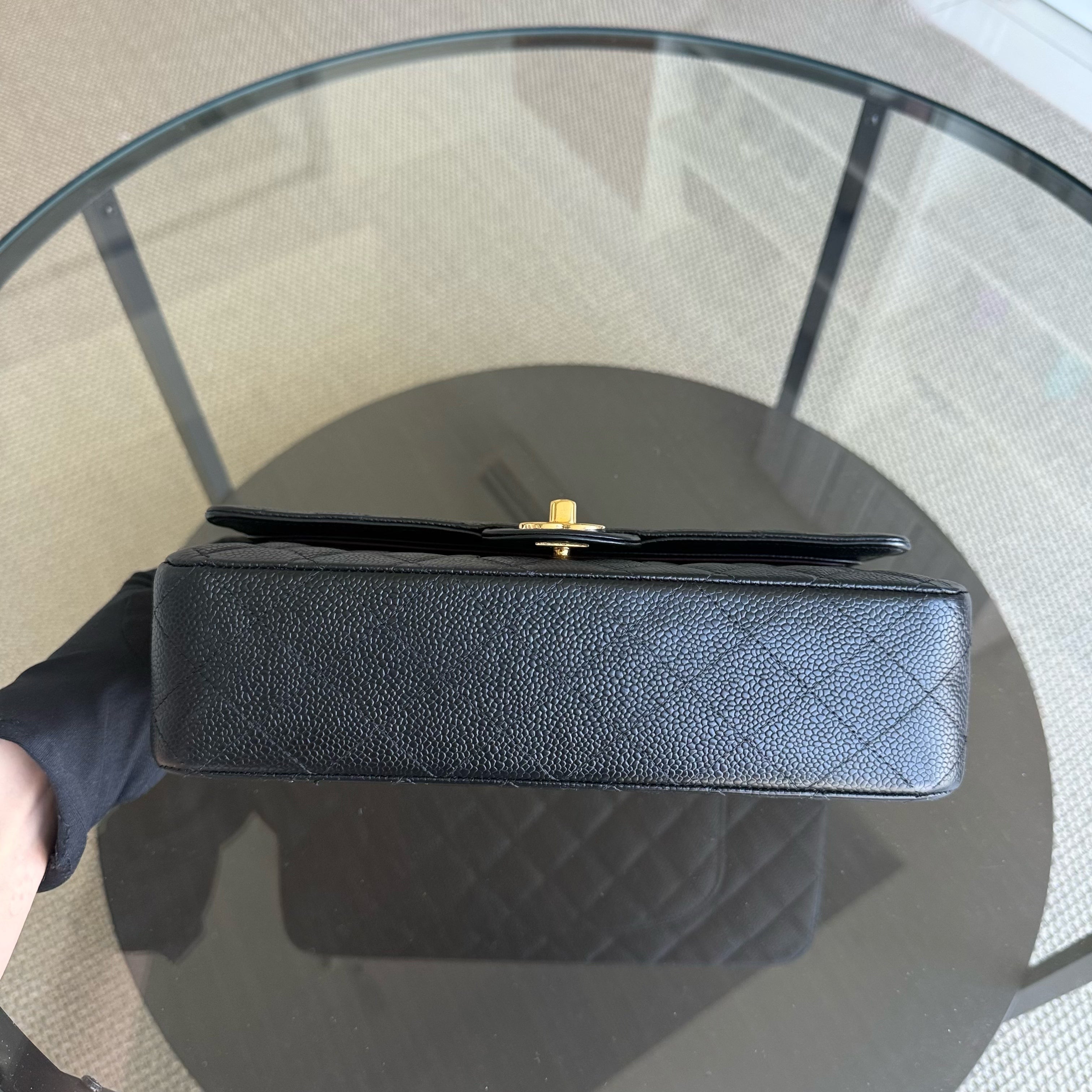 Chanel Classic Flap Medium - Caviar 25CM Quilted Black Gold Hardware Series 15