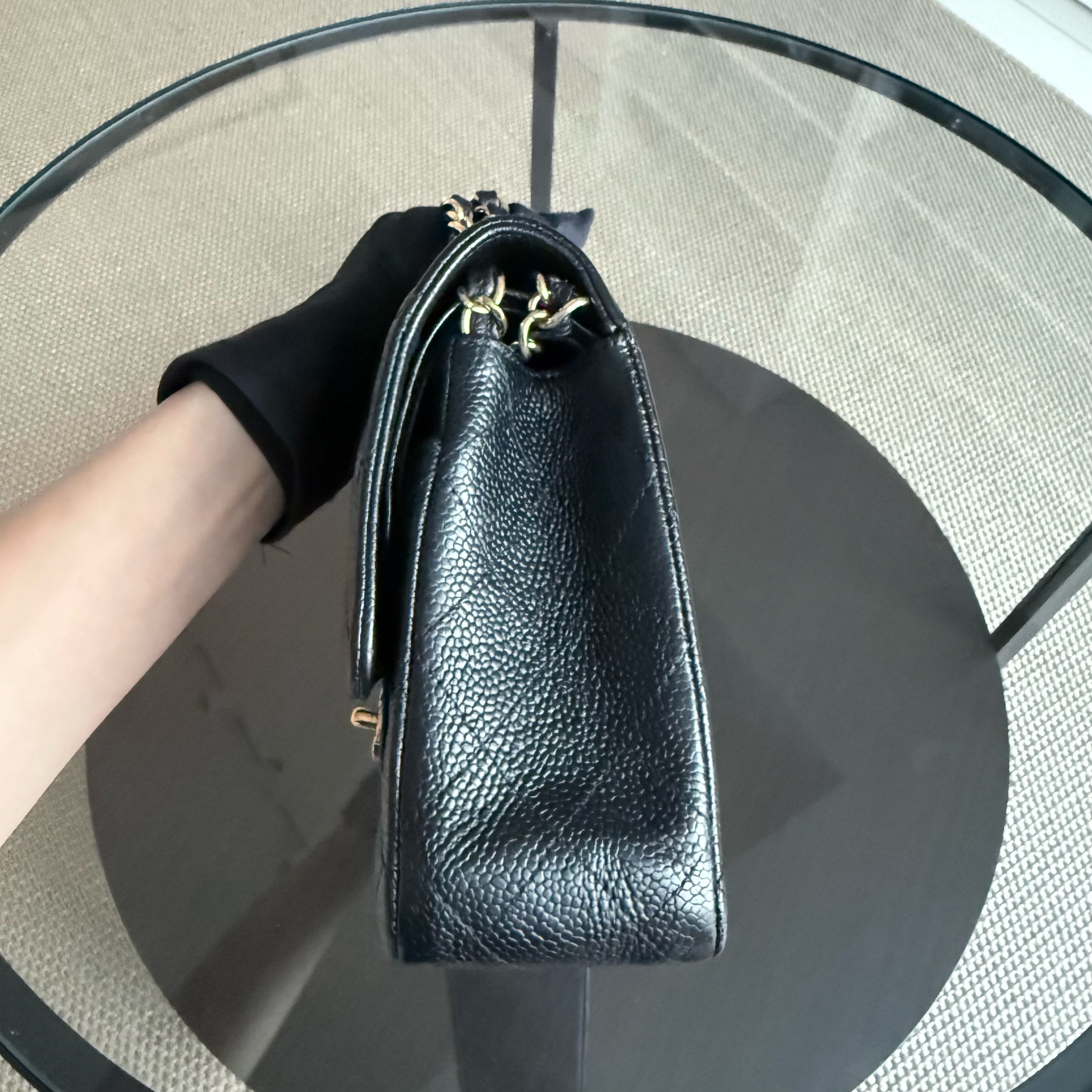 Chanel Classic Flap Medium - Caviar 25CM Quilted Black Gold Hardware Series 10