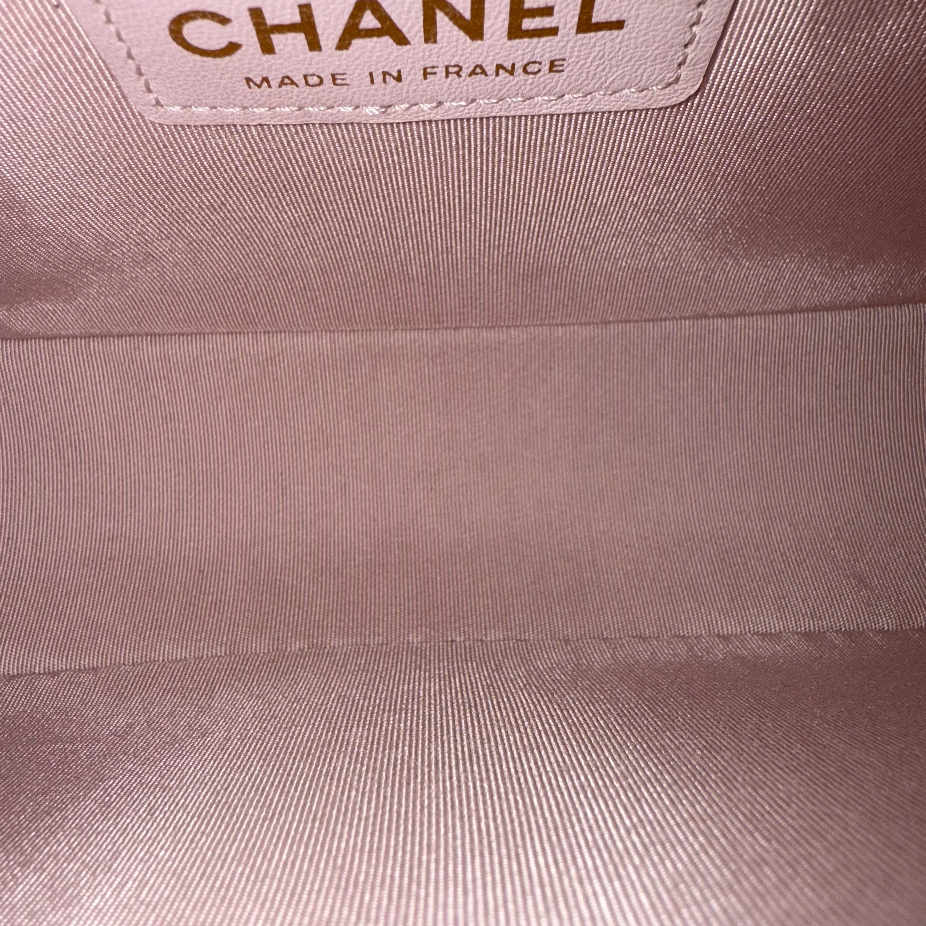 Chanel Boy Medium - 25CM Quilted Lambskin Sakura Light Pink Gold Hardware Series 24