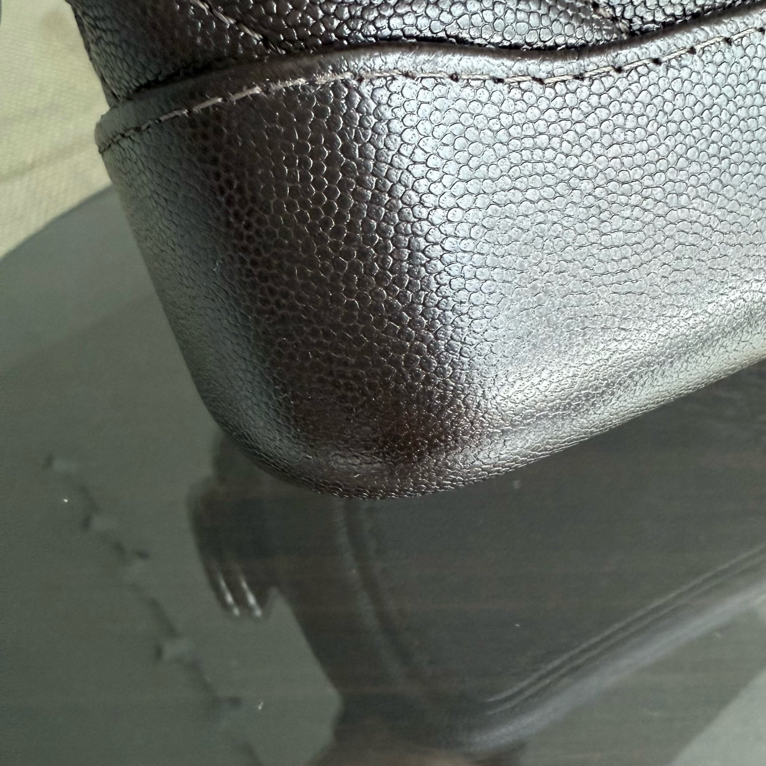 Chanel Gabrielle Small - Caviar Chevron Dark Brown Two-tone Gold Hardware Series 26