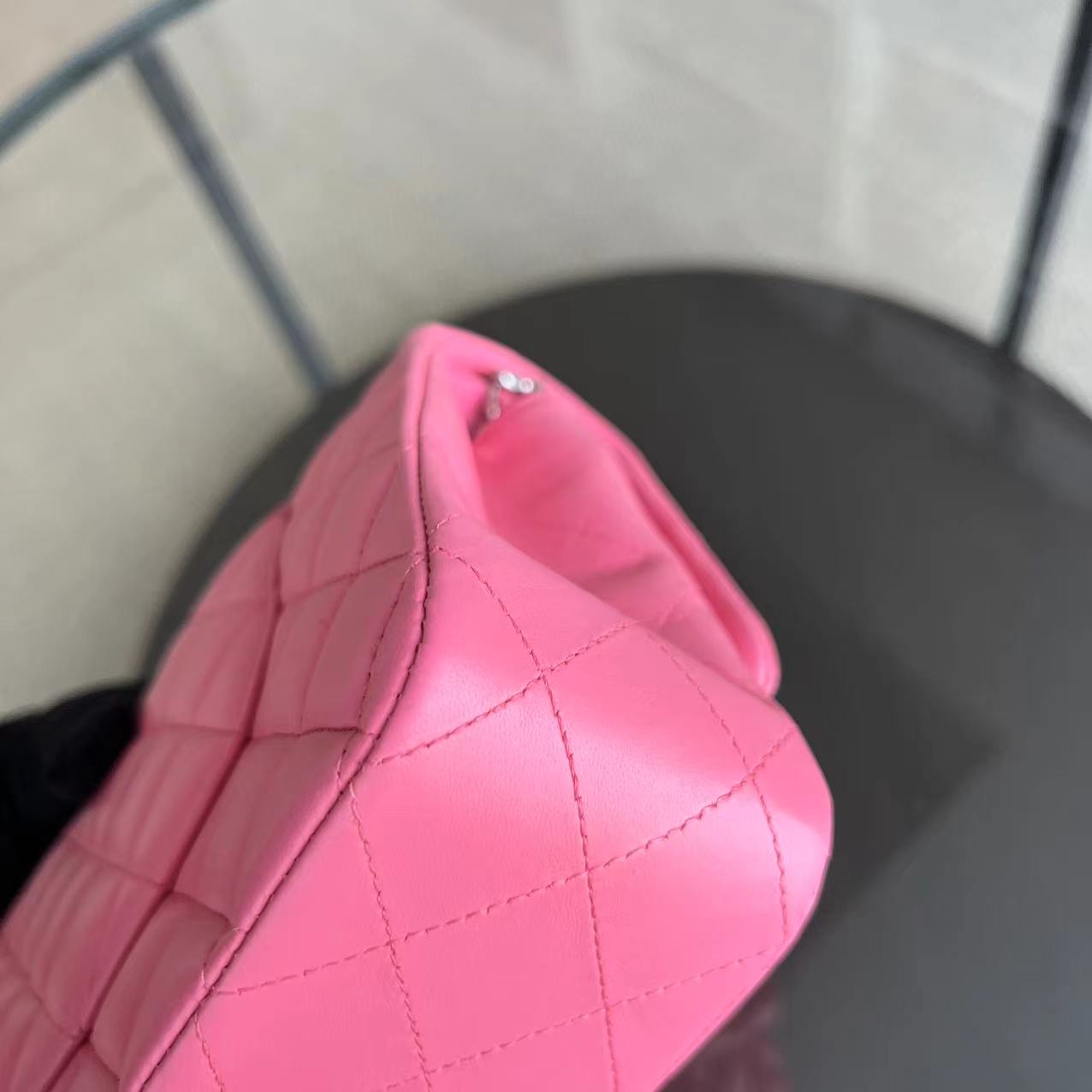 Quilted Lambskin Sakura Pink Silver Hardware Series 16