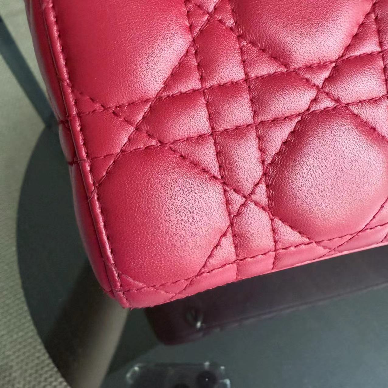 Dior Lady Small ABC MyABC Cannage Lambskin Burgundy Red Golden Hardware