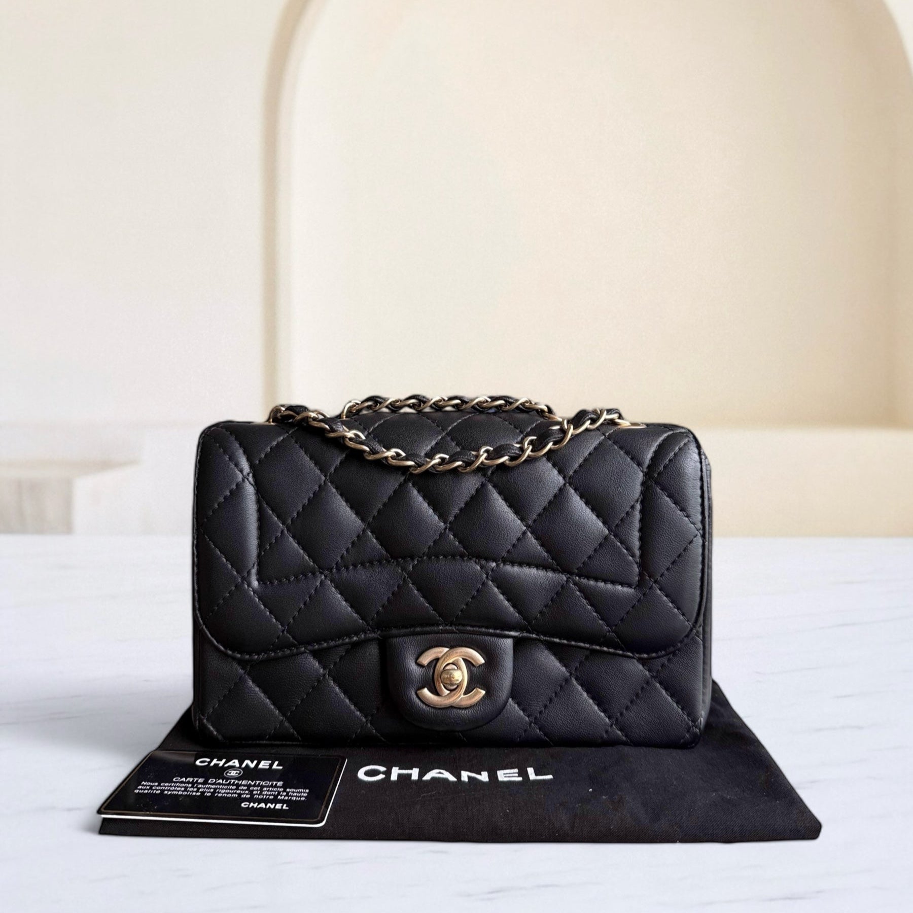 Chanel Mademoiselle Chic Flap Small - 23CM Quilted Lambskin Black Gold Hardware Series 21