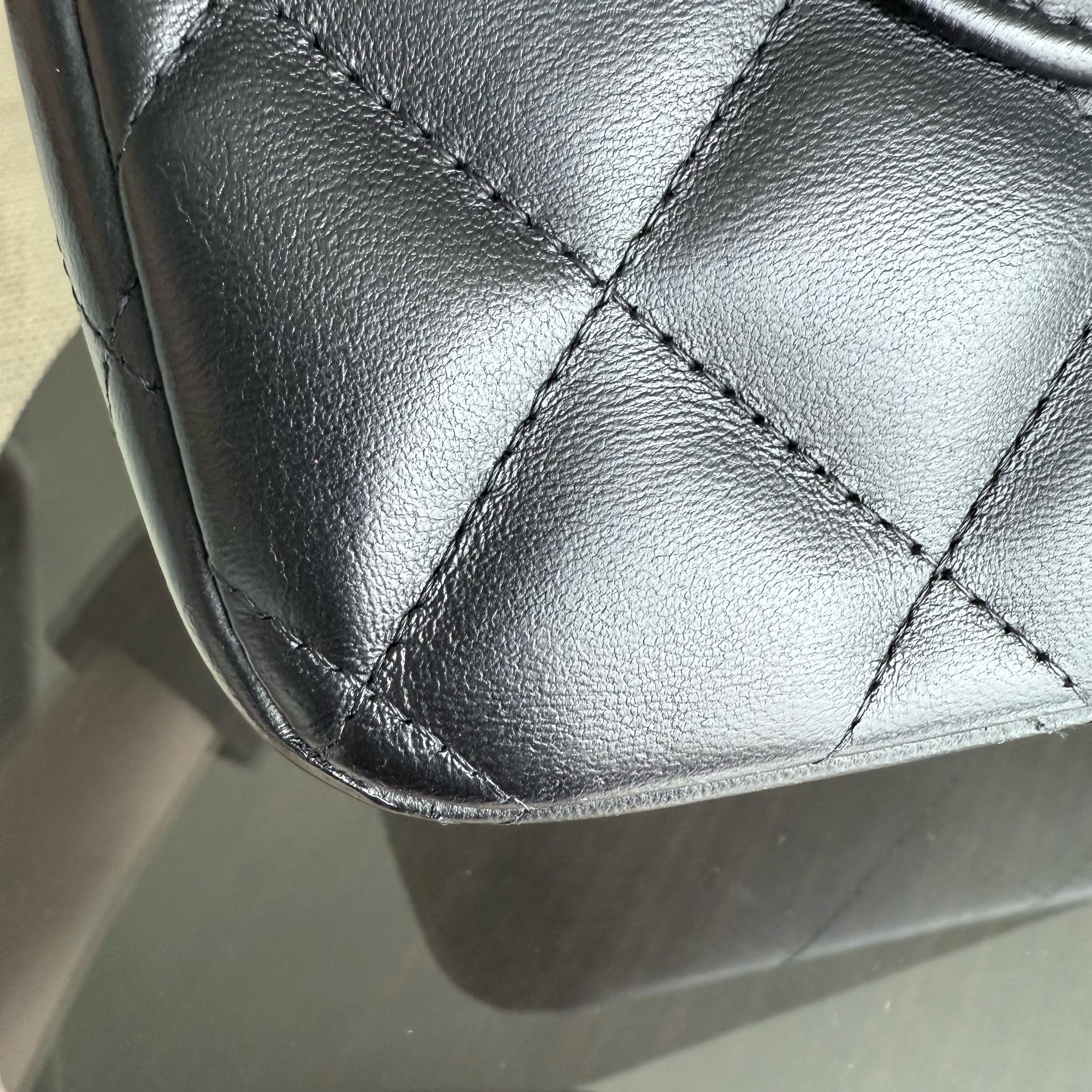 Chanel Classic Flap Jumbo - Double Flap 30CM Quilted Black Silver Hardware Series 19