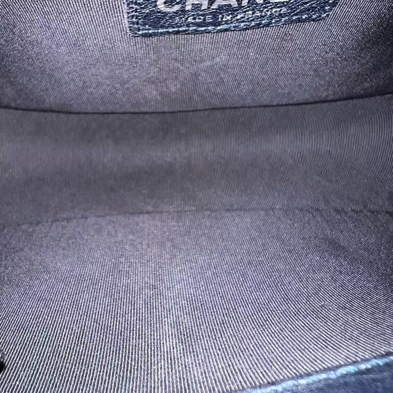 Chanel Boy - Old Medium Calfskin Metallic Blue Ruthenium Silver Hardware Series 18