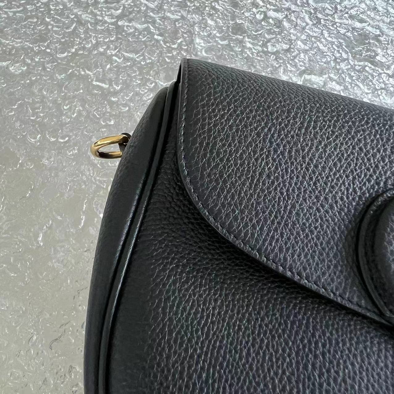 Dior Bobby Large Grained Calfskin Black Golden Hardware With Strap - Luxury Evermore