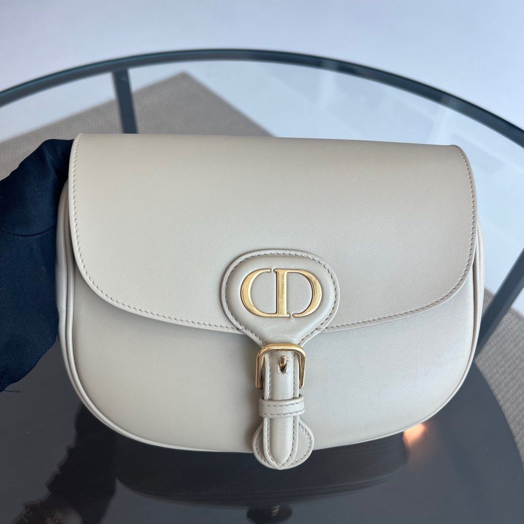 Dior Bobby Medium Beige Flap Smooth Calfskin Leather Bag - Luxury Evermore