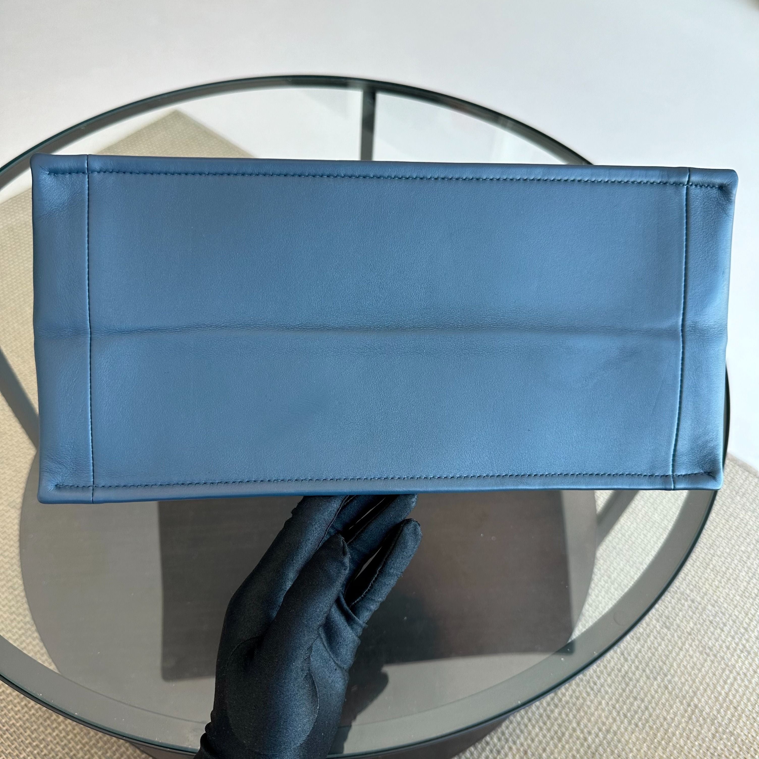 Dior Book Tote Medium Smooth Calfskin Dark Blue - Luxury Evermore