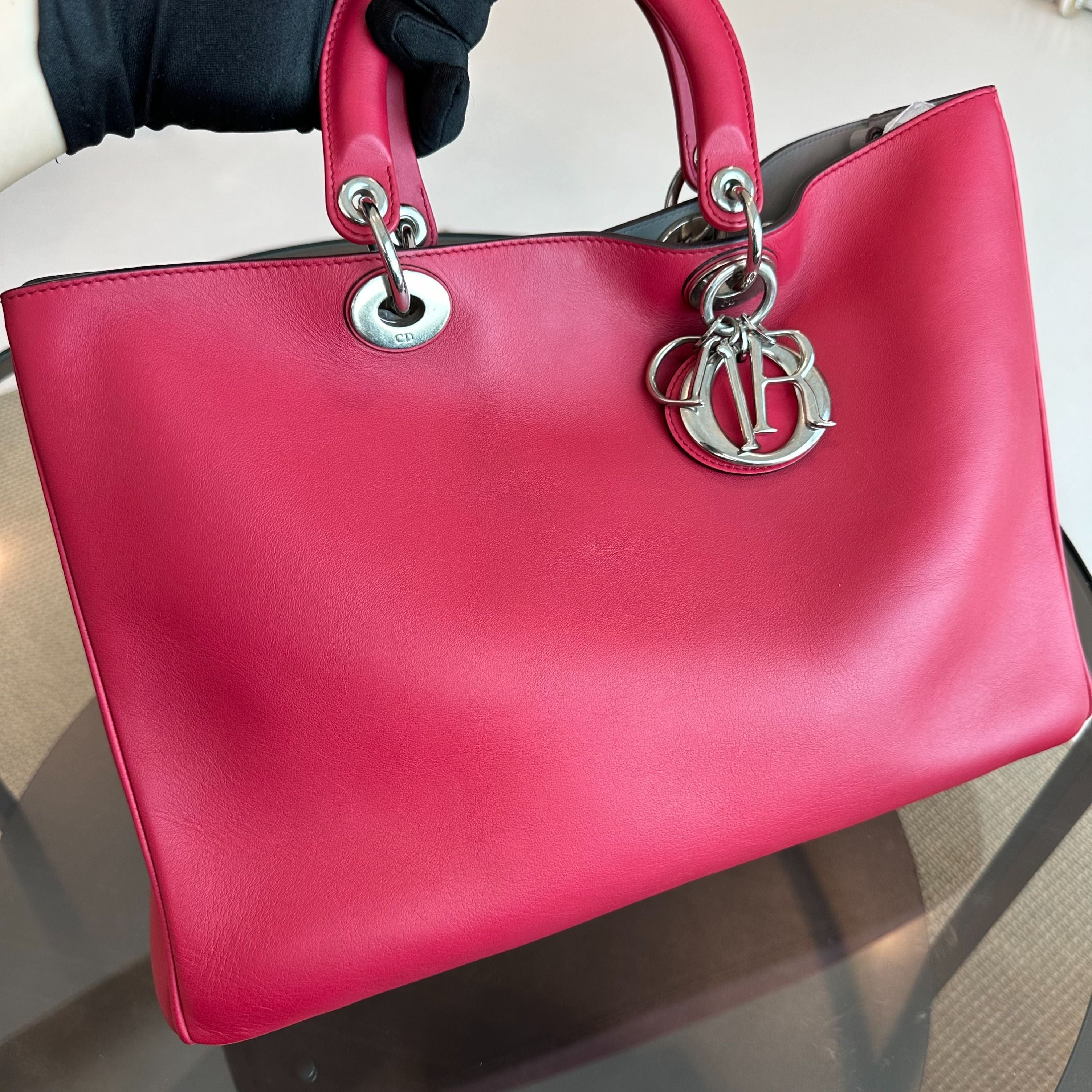 Dior Diorissimo Large Smooth Calfskin Pink SHW - Luxury Evermore