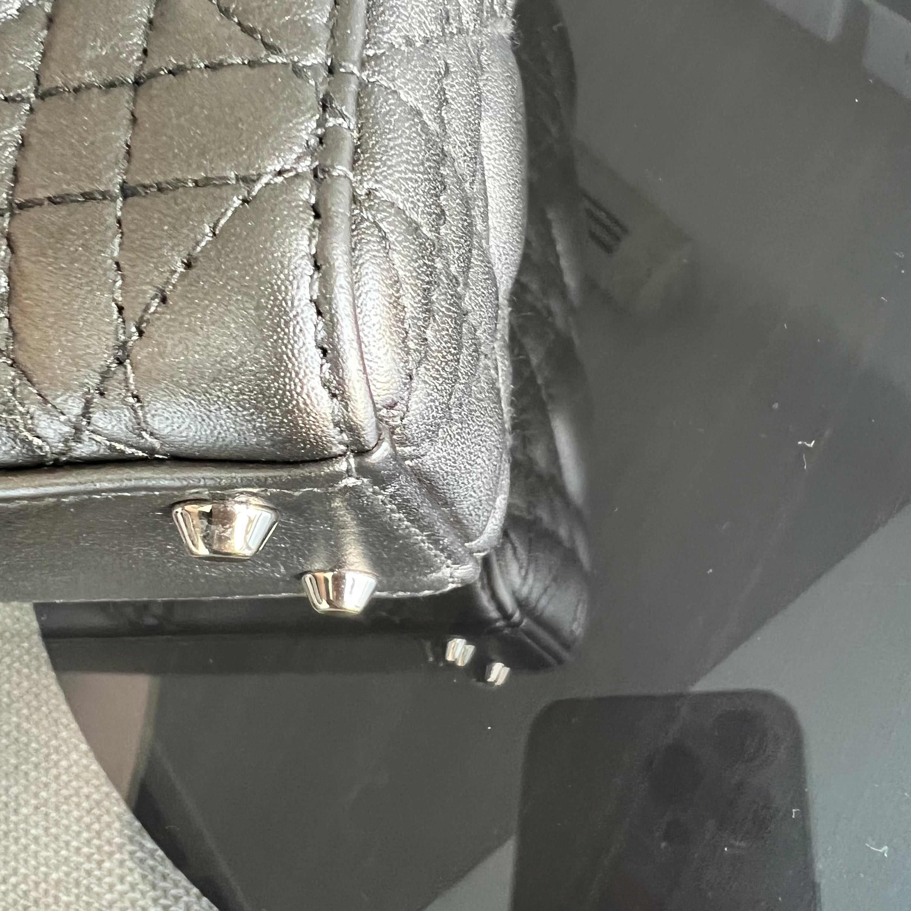 Dior Lady Mini Calfskin Cannage Bronze Metallic Golden Hardware Chain Strap - Luxury Evermore