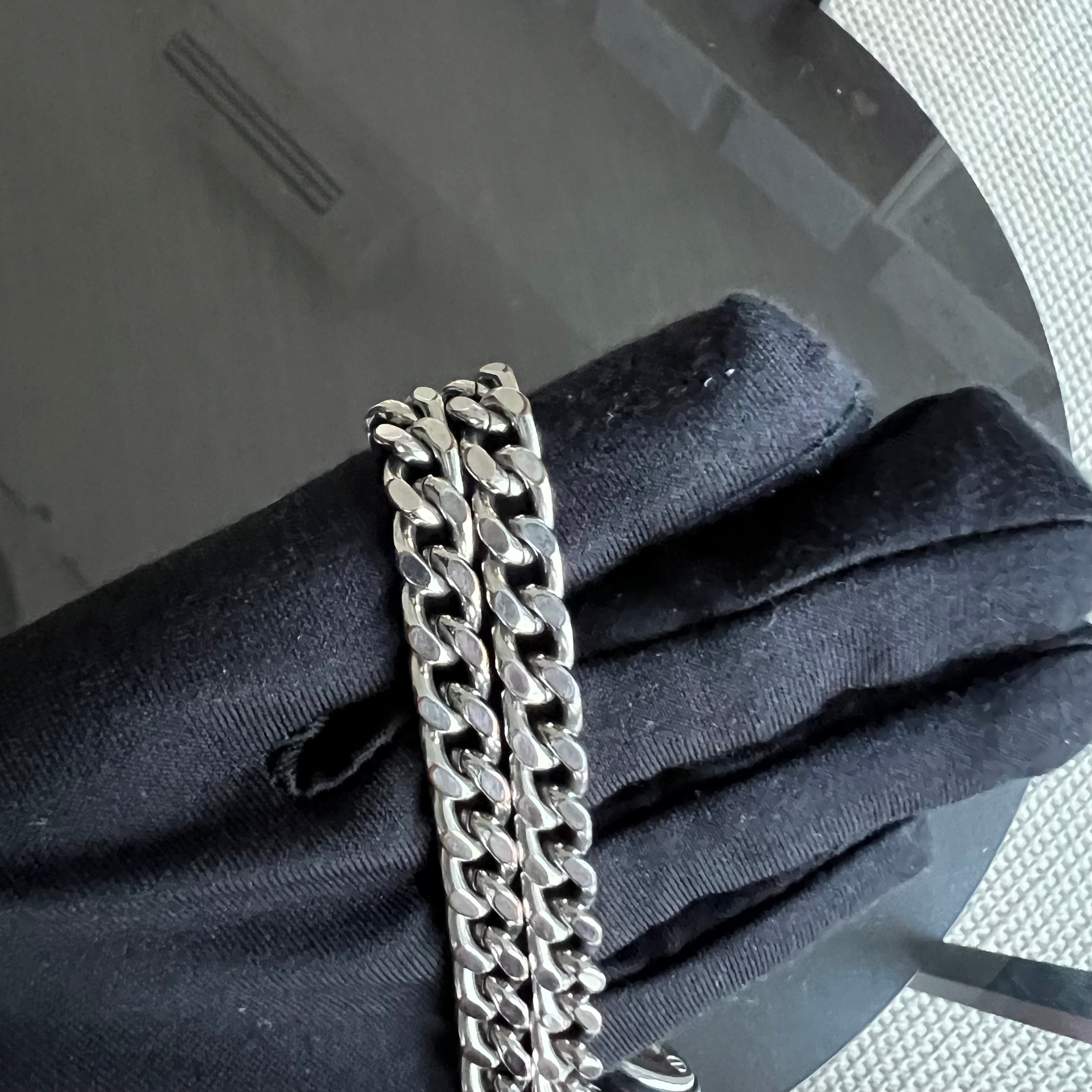 Dior Lady Mini Cannage Lambskin Black Silver Hardware Chain Version - Luxury Evermore