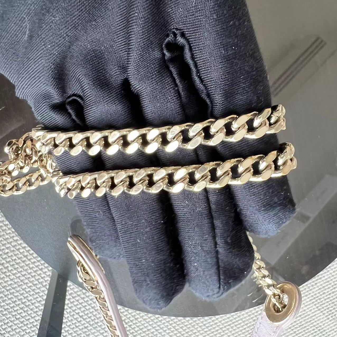 Dior Lady Mini Cannage Lambskin Light Sakura Pink Golden Hardware Chain Strap - Luxury Evermore